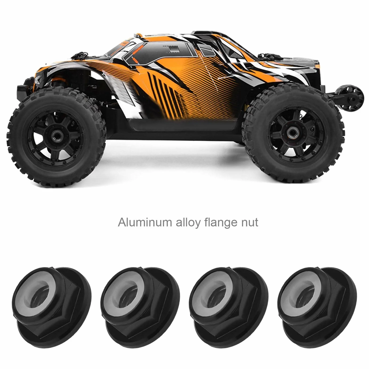 10 szt. nakrętki kołnierzowe M4 stop aluminium nylonowa wkładka samoblokujące nakrętki sześciokątne do skali 1/10 RC samochód ciężarówka buggy koła gąsienicowe części zamienne czarne