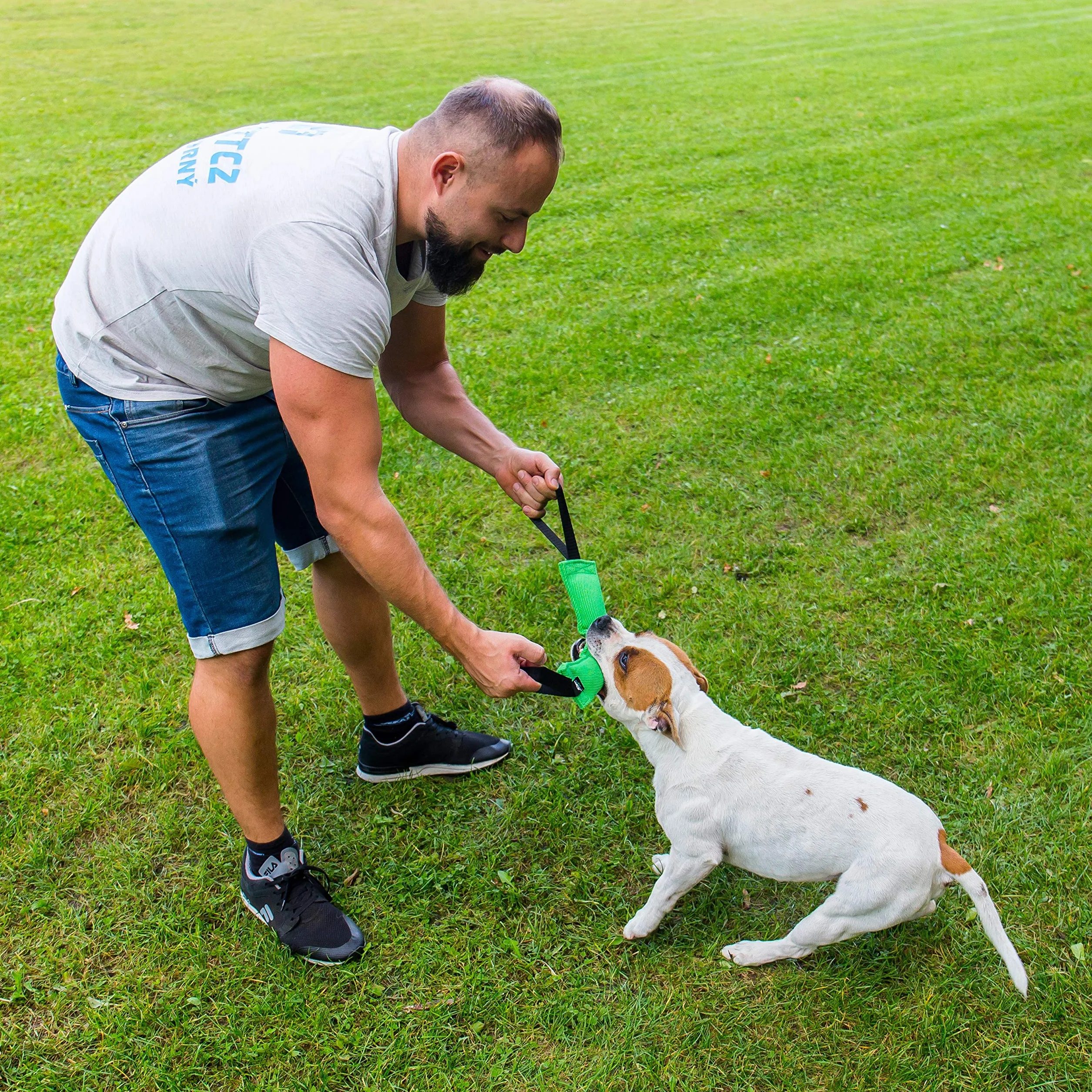 Bull Fit Szarpak dla psa 30 cm, z dwiema rączkami - Bardzo wytrzymała zabawka dla psów do treningu obronnego i kynologii sportowej - Mocny Szarpak z materiał ringowy, Aport Dummy pomarańczowy