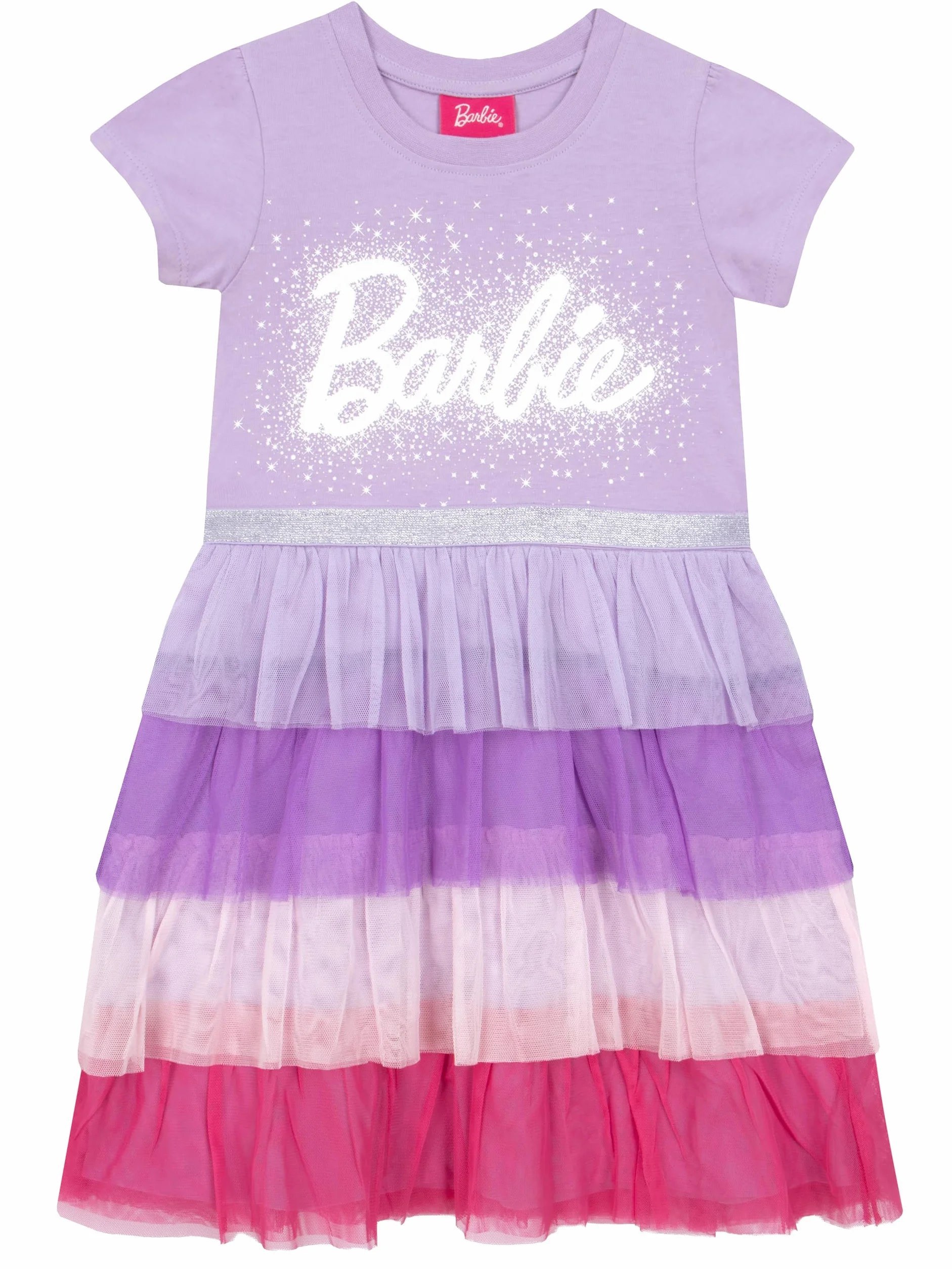 Sukienka Barbie | Sukienka na Imprezę dla Dziewczynek | Sukienka Skaterka dla Dziewczynek | Purpurowy 128