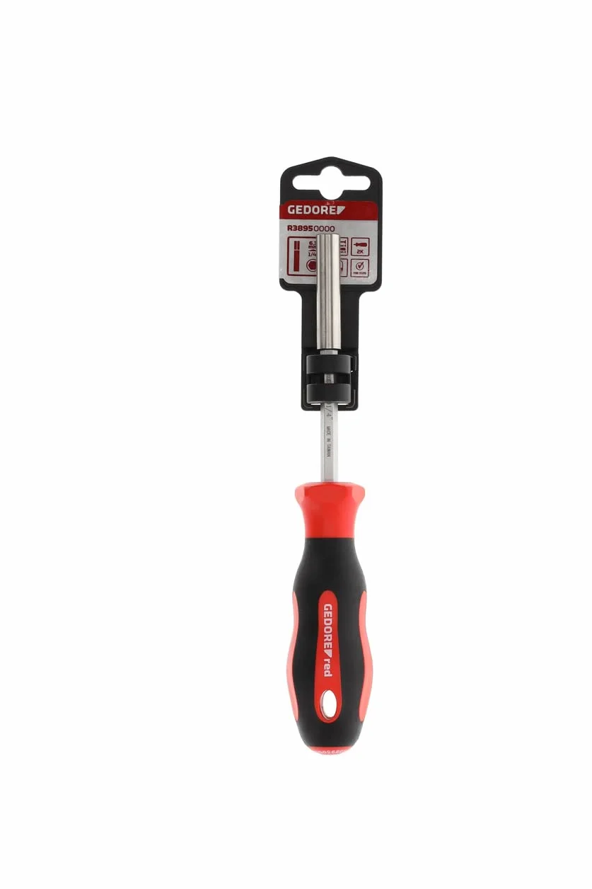 GEDORE red Wkrętak magnetyczny uchwyt do bitów 1/4" 6,3 mm 6-kątny, śrubokręt, 2-komponentowy uchwyt, 210 mm, R38950000