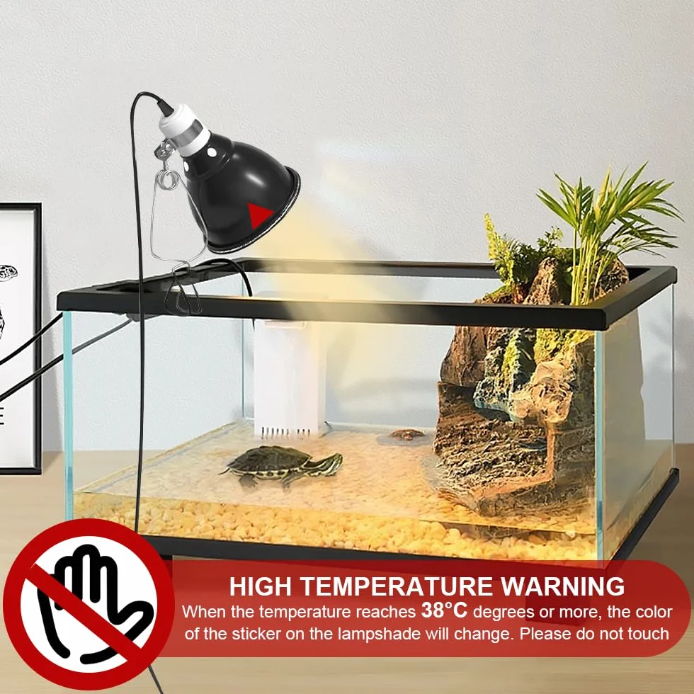 Lampa grzewcza żółw, E27 lampa z gadami, terrarium żółw ziemny, lampa halogenowa do lamp UVA/UVB, dla żółwi, jaszczurek, węży i żab (żarówka nie jest dołączona)