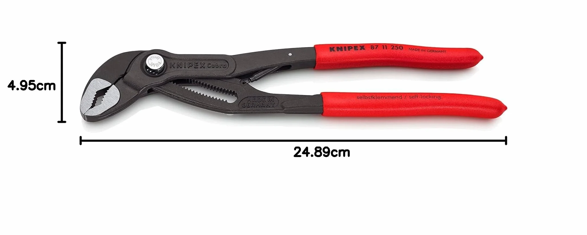KNIPEX Cobra...matic Szczypce nastawne do rur 87 11 250 SB fosforanowana antypoślizgowym tworzywem sztucznym