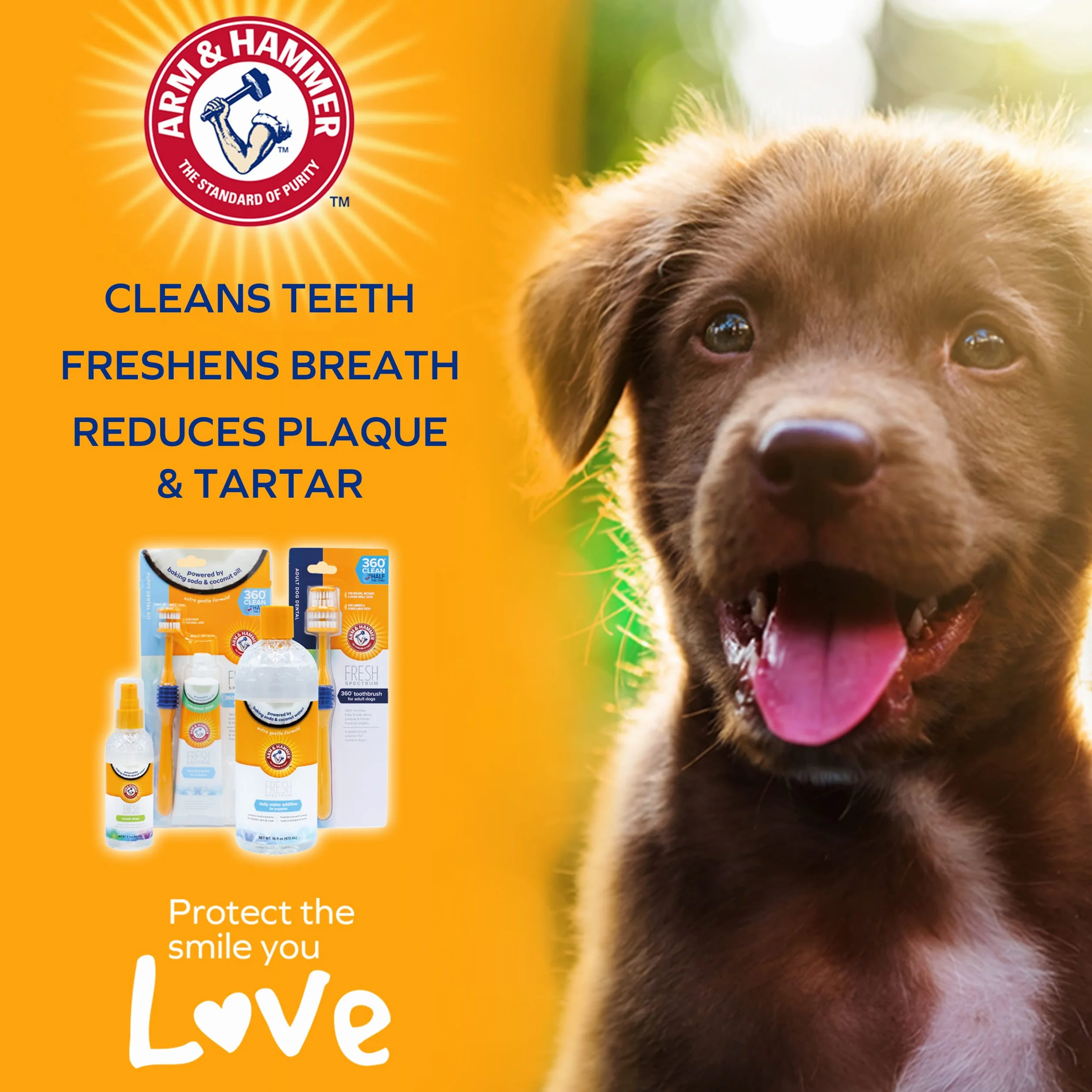 ARM & HAMMER Fresh Spectrum Coconut Mint hondenwateradditief, 473 ml, najlepszy tandverzorging dla honden, verwijdert tandplak en tandsteen