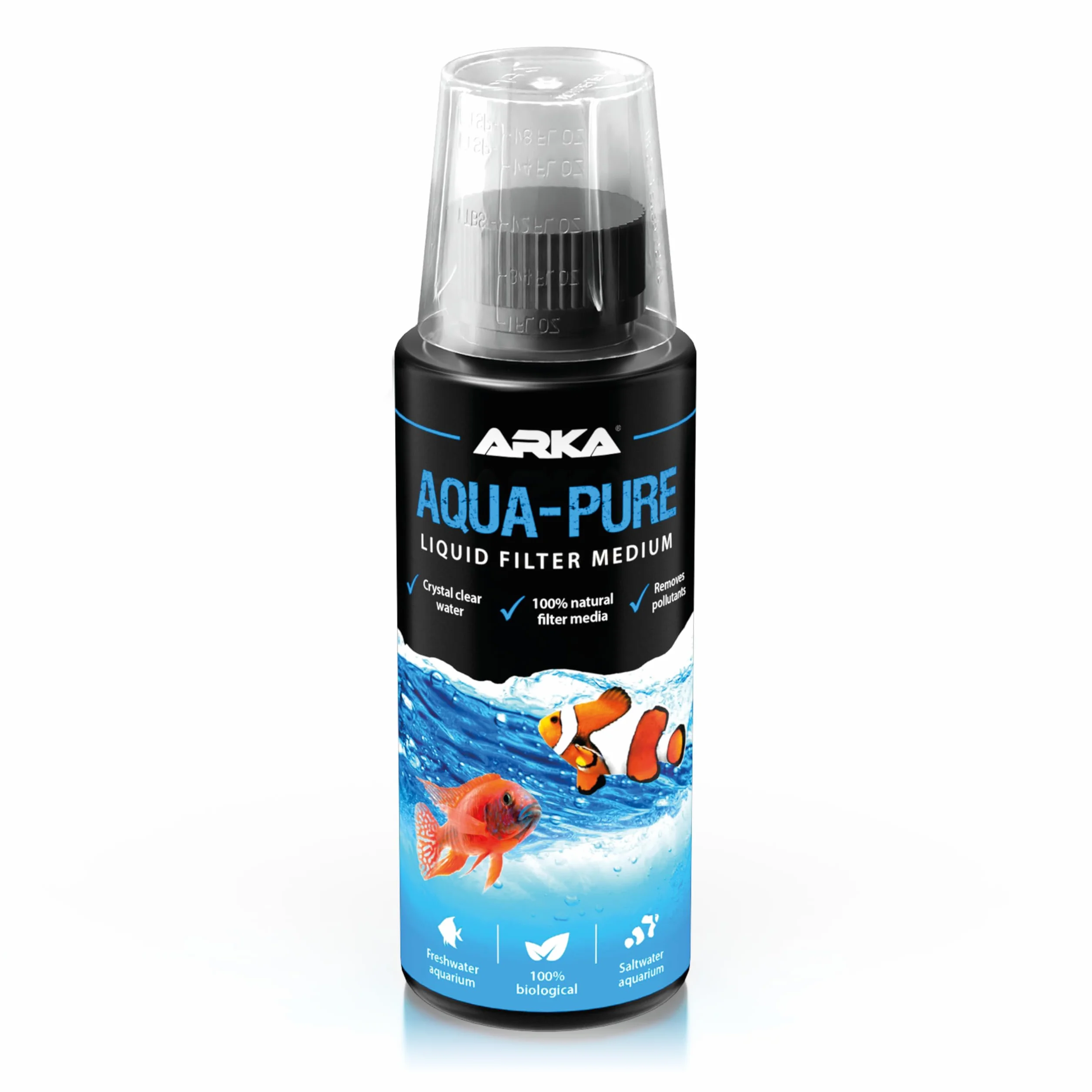 MICROBE-LIFT Aqua Pure – płynny środek filtrujący z żywymi bakteriami do wody morskiej i słodkiej wody, uzdatnianie wody, 118 ml