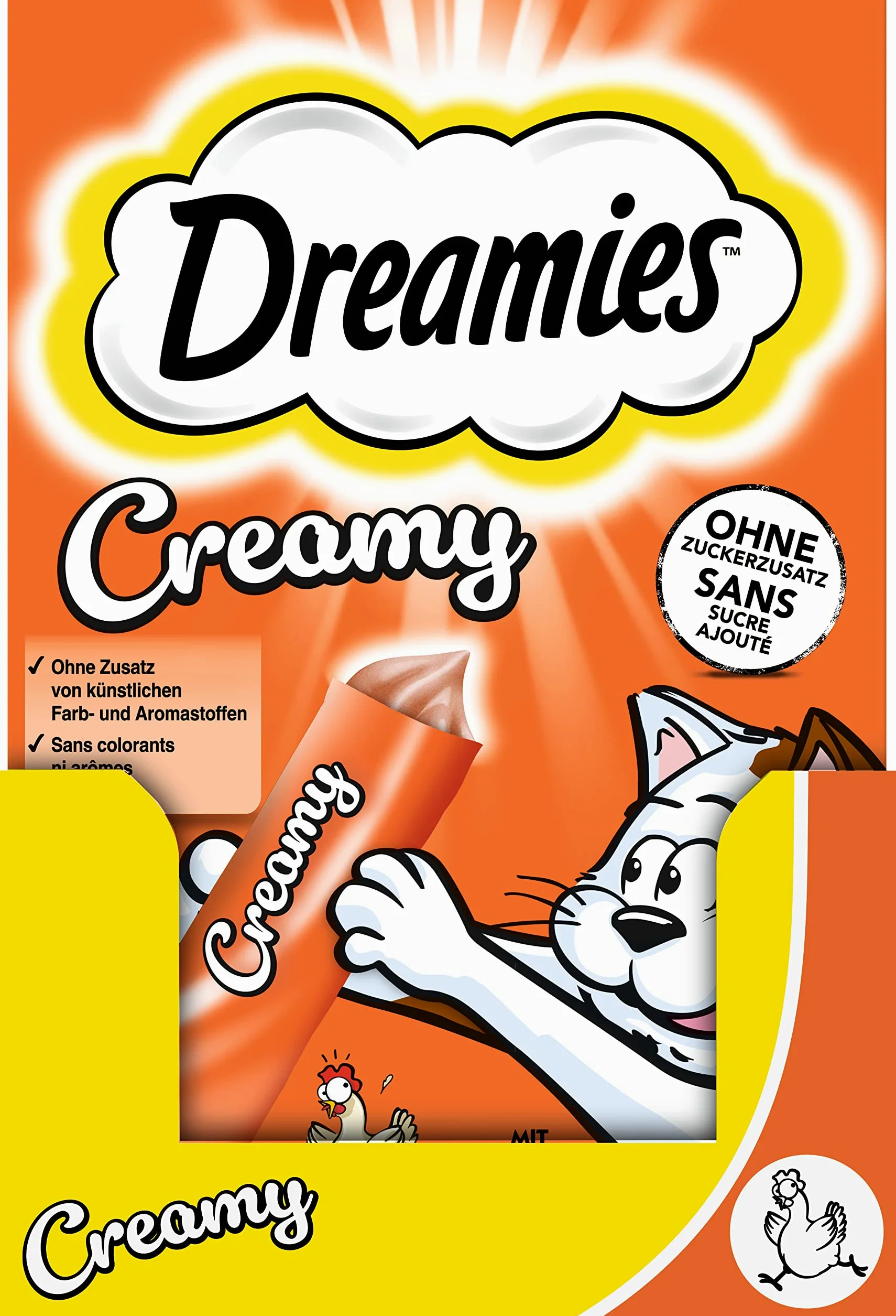 Dreamies Przysmaki dla kota Creamy z kurczakiem 44 saszetki (11 x 4 x 10 g)