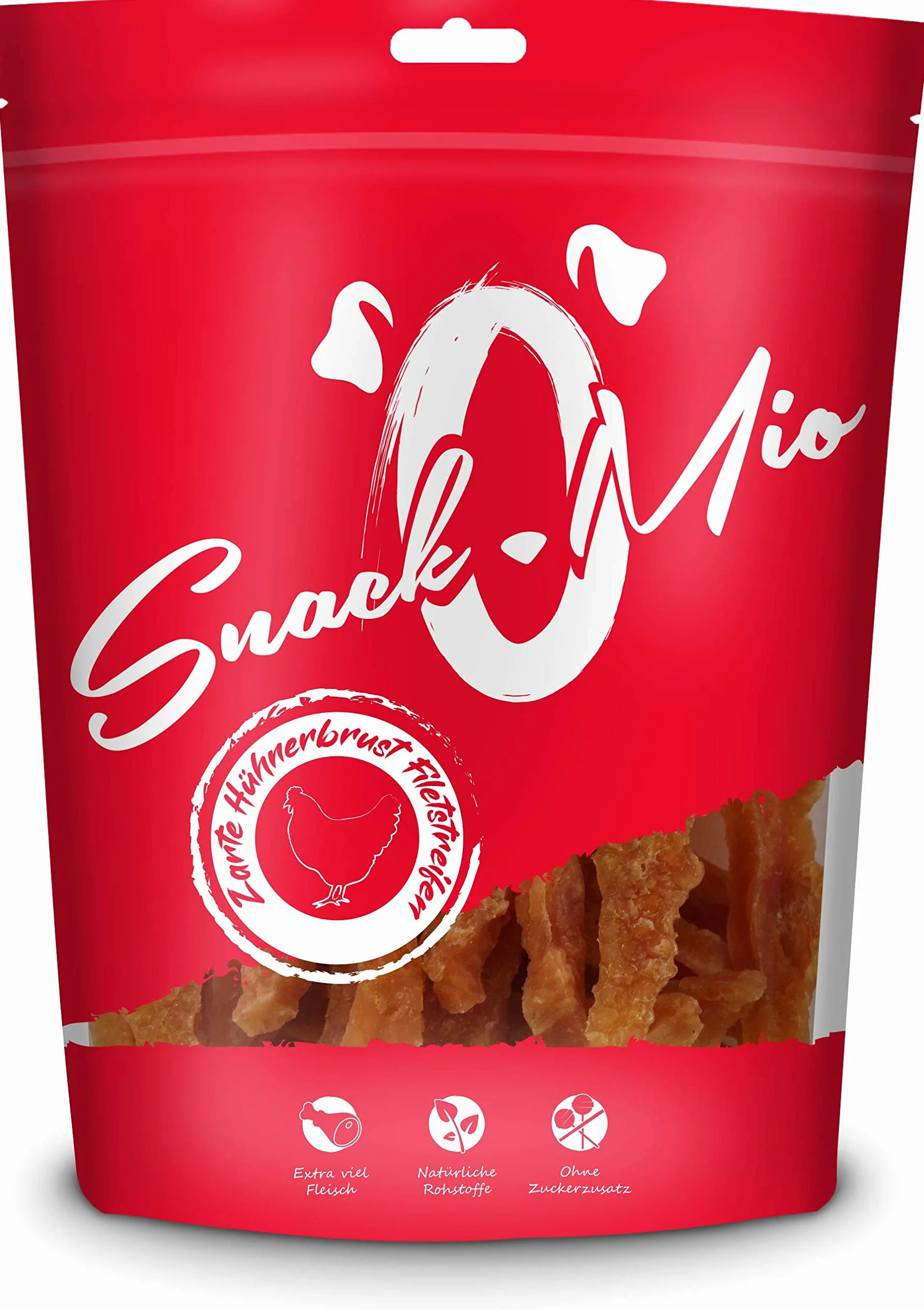 SnackOMio - Przekąska dla psa Premium - delikatne paski filetu z piersi kurczaka, bez zbóż, opakowanie 1 szt. (1 x 70g)