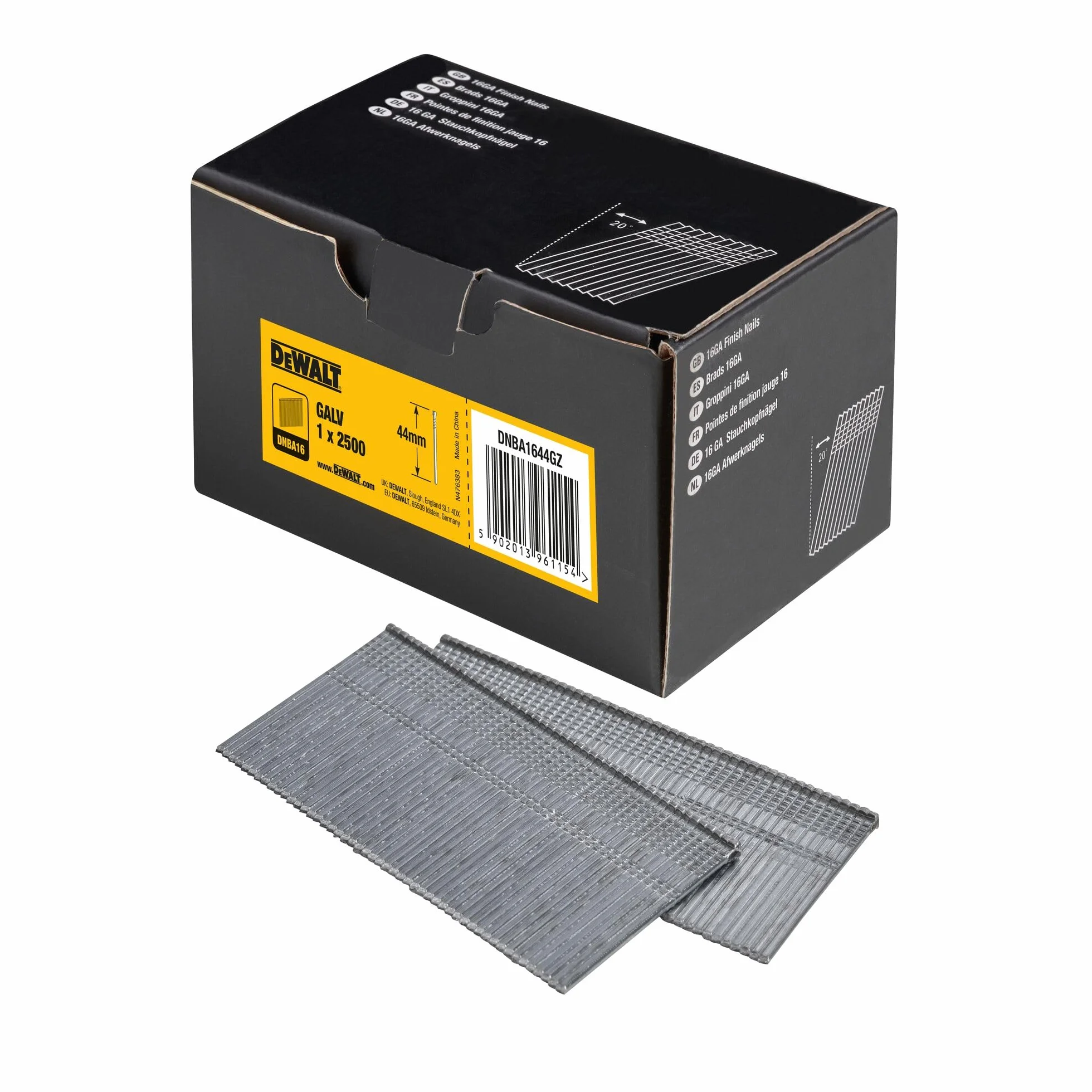 DeWALT wypukłością głowa paznokci 20 gr. VZ 2500stk, 1 sztuki, srebrny, srebrny