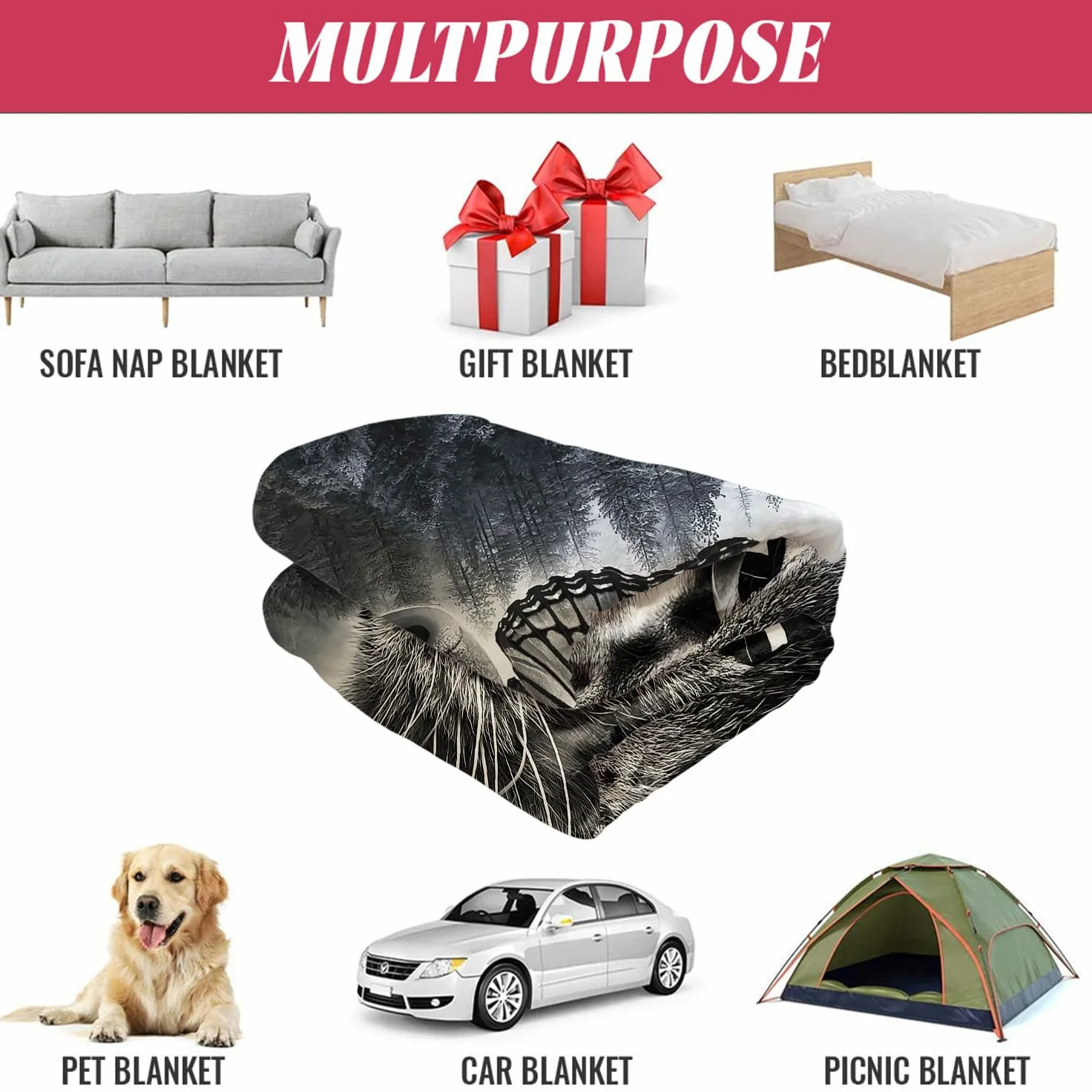 YISUMEI Koc 150 x 200 cm puszysty koc miękki flanelowy koc polarowy motyl kot