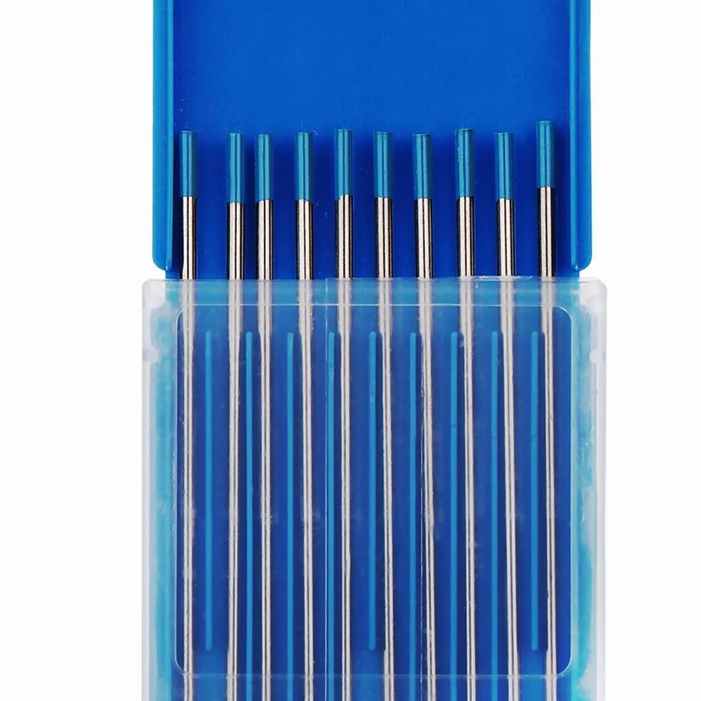 TEN-HIGH Elektrody wolframowe TIG, 2% lantanu, WL20 (niebieski), 1,6 mm x 150 mm, 10 sztuk w opakowaniu