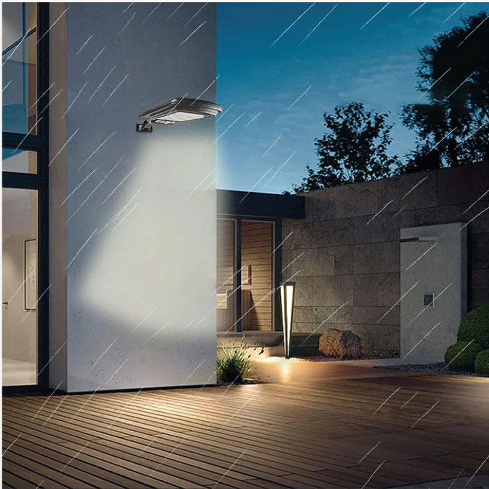 Maclean MCE446 Solarna Lampa Uliczna LED z Czujnikiem Ruchu i Pilotem IP54, 4W, 400lm, 6500K, Li-ion 1200 mAh, 3 Tryby Pracy
