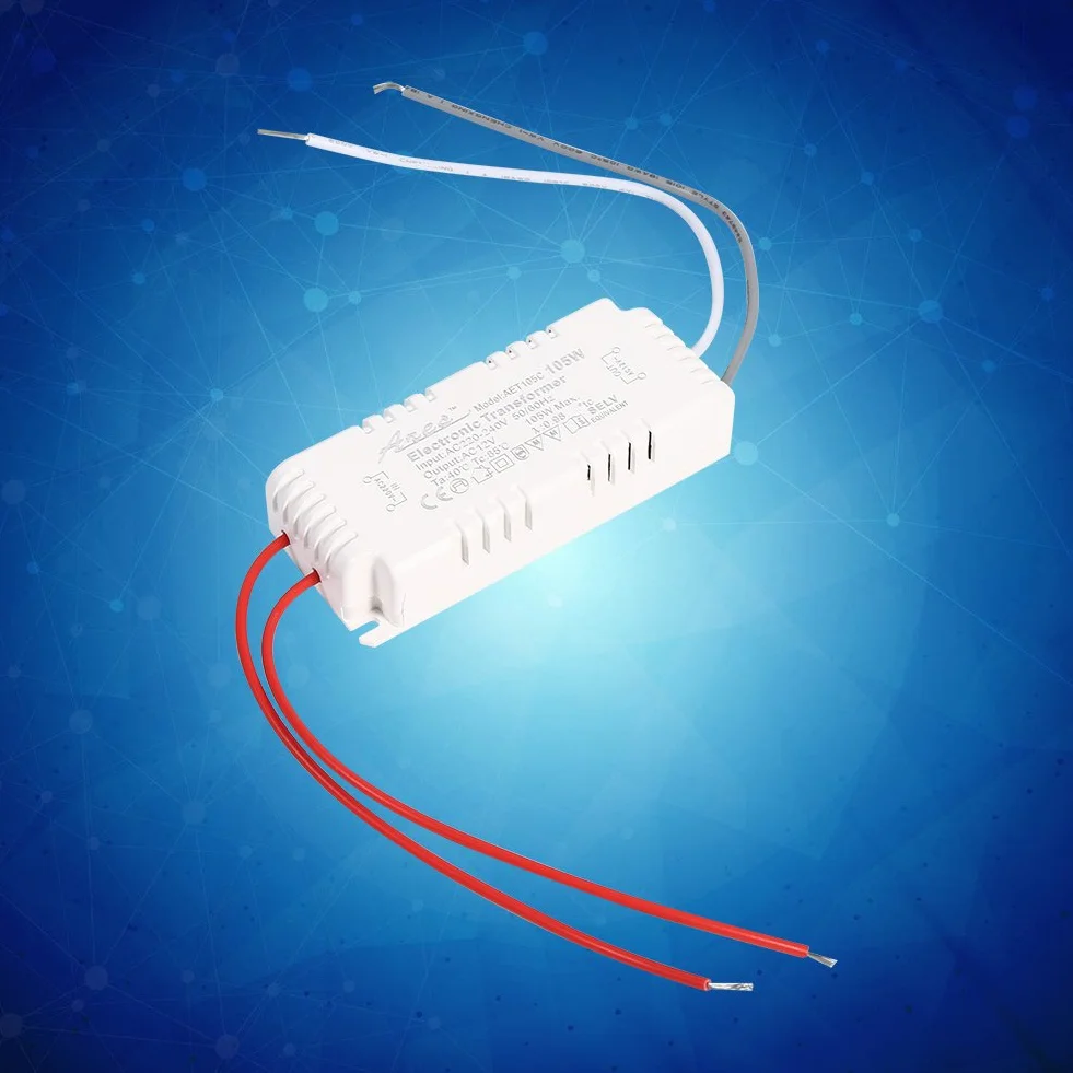 MOKT Transformator 220 V, 12 V, 105 W, transformator elektroniczny 105 W, trwały uniwersalny przetwornica napięcia do lamp LED
