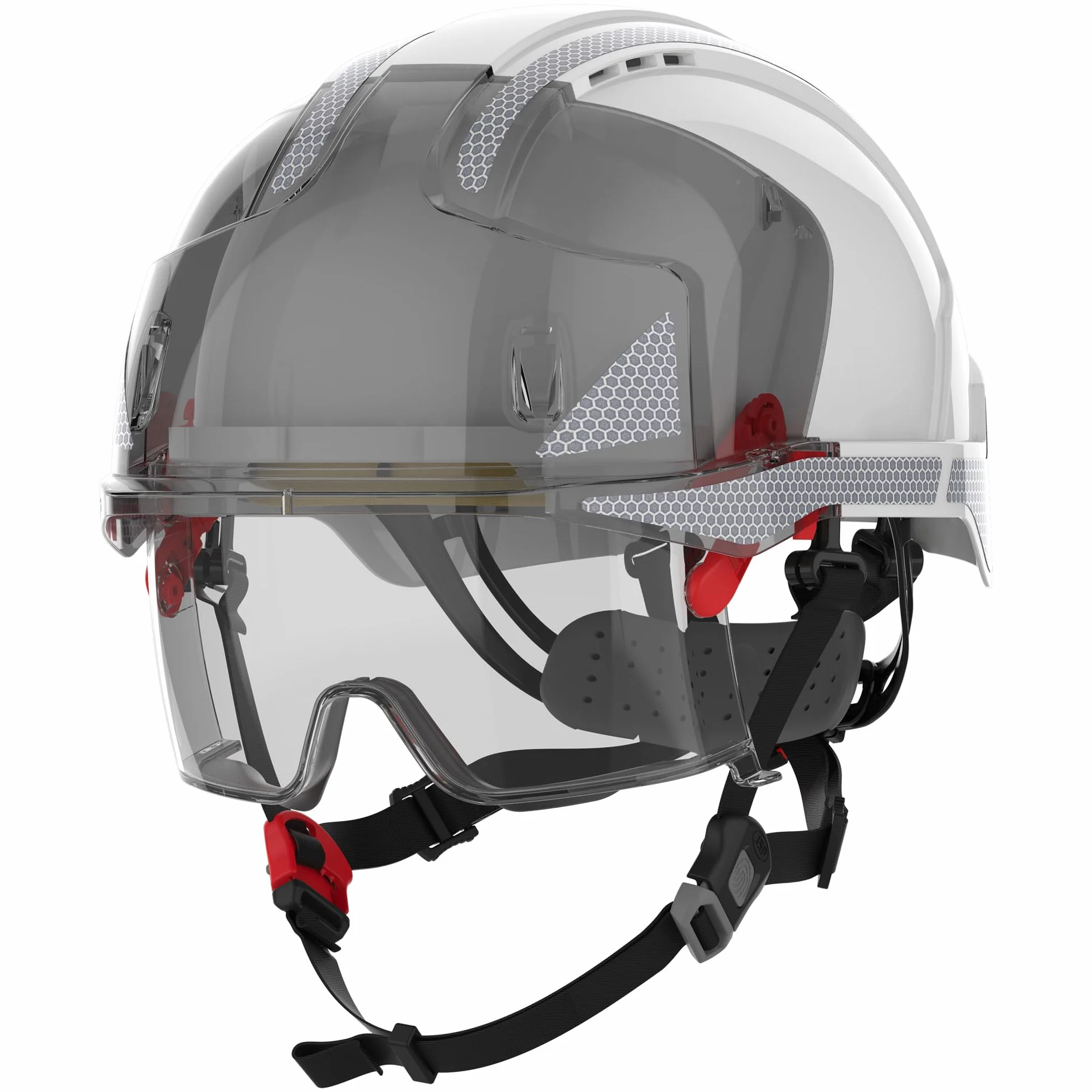Przemysłowy kask do wspinaczki EVO® VISTAlens® Dualswitch™ biały/dymny ABS