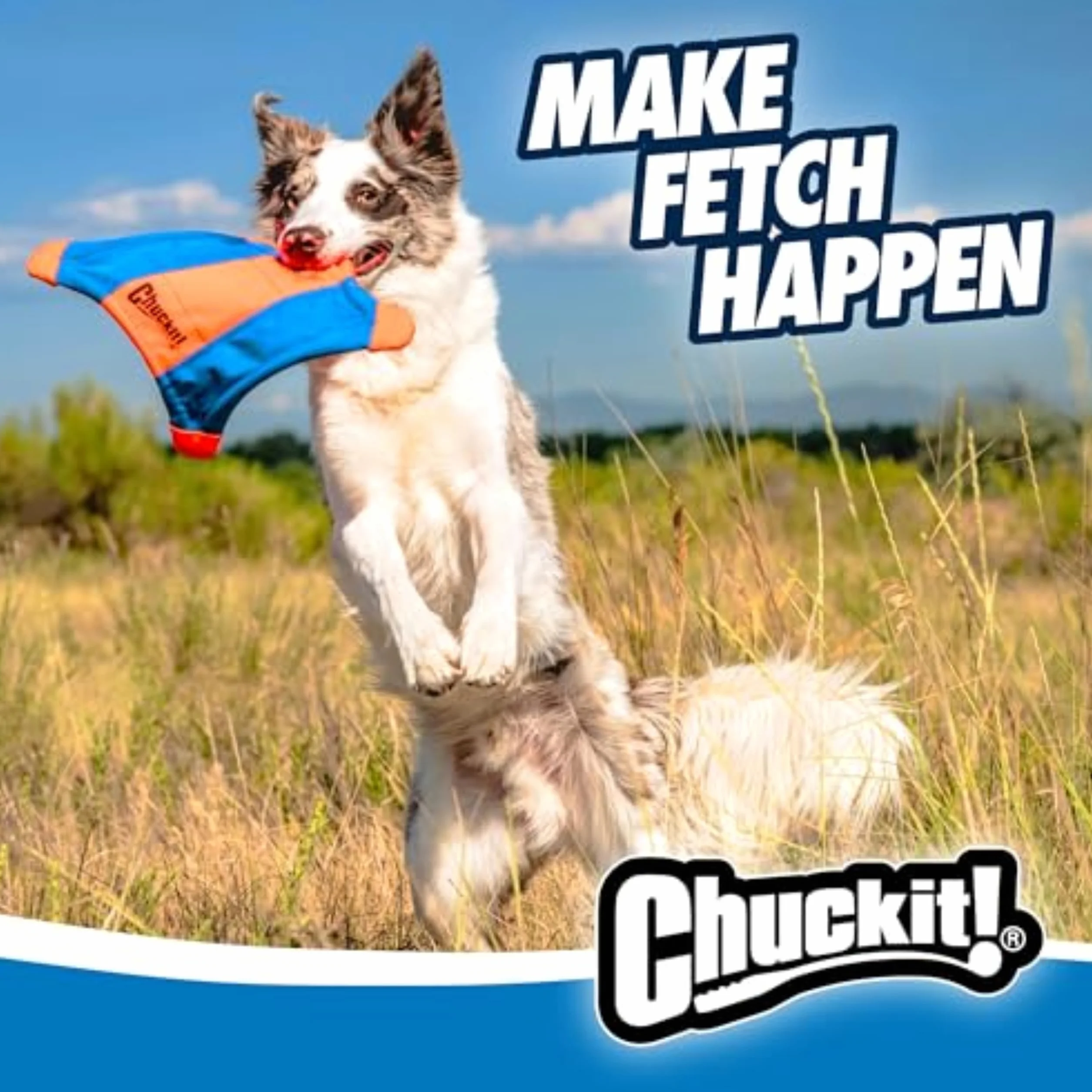 Chuckit! Latająca wiewiórka zabawka dla psa pływający dysk frisbee lekka interaktywna podrzucanie zabawka dla psów, średnia