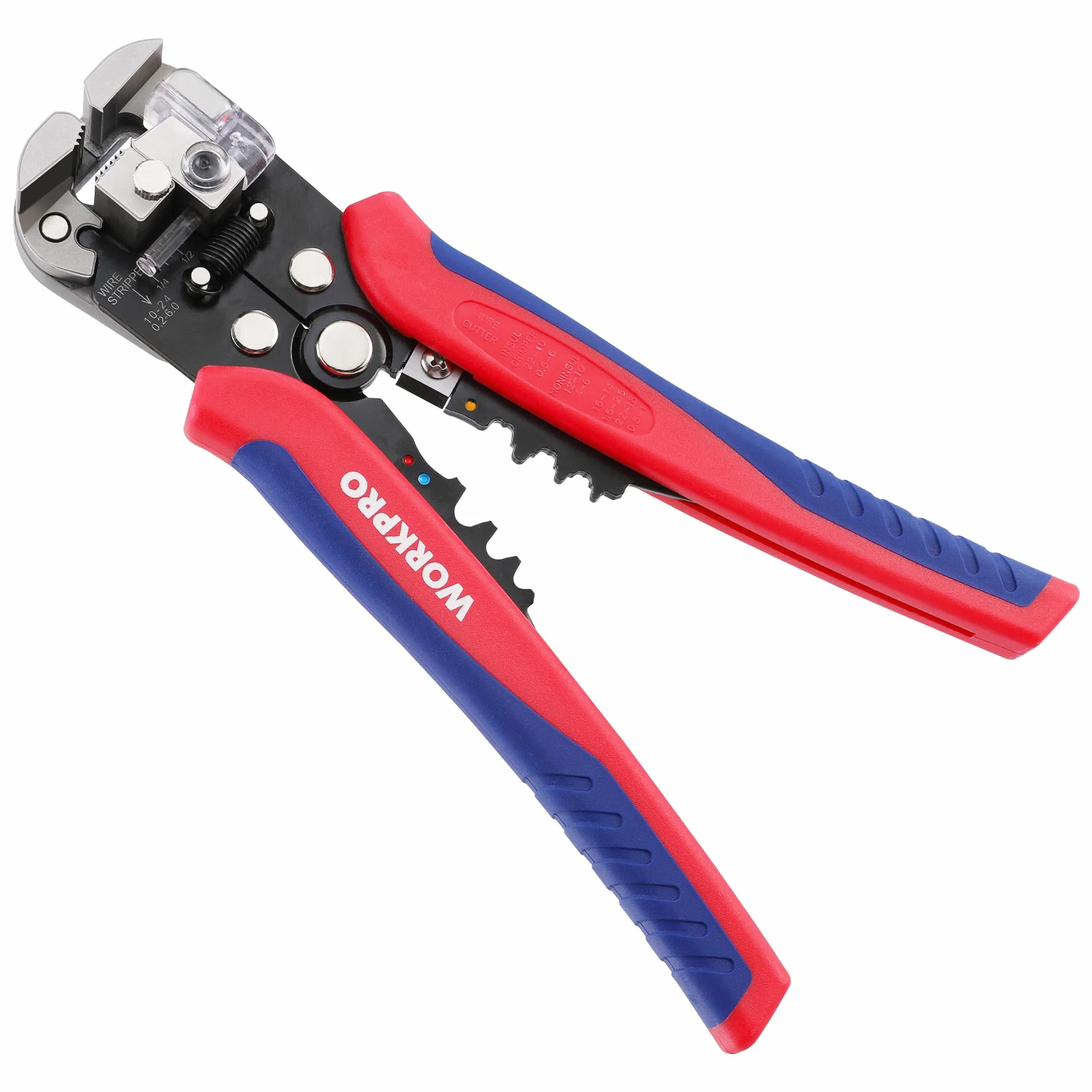WORKPRO Pince à Dénuder Automatique 200mm 3 en 1 AWG 24-10 (0,2~6,0mm²)