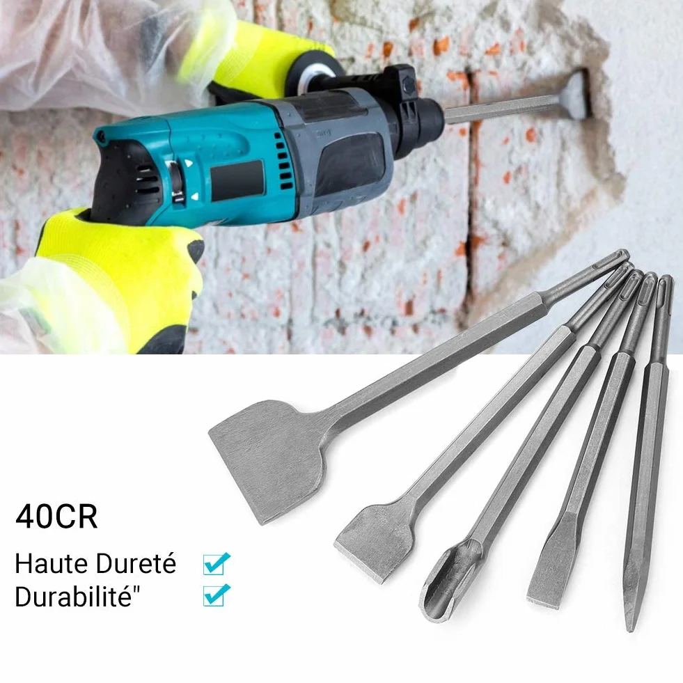 Dłuto płaskie SDS Plus 5-częściowe Dłuta murarskie