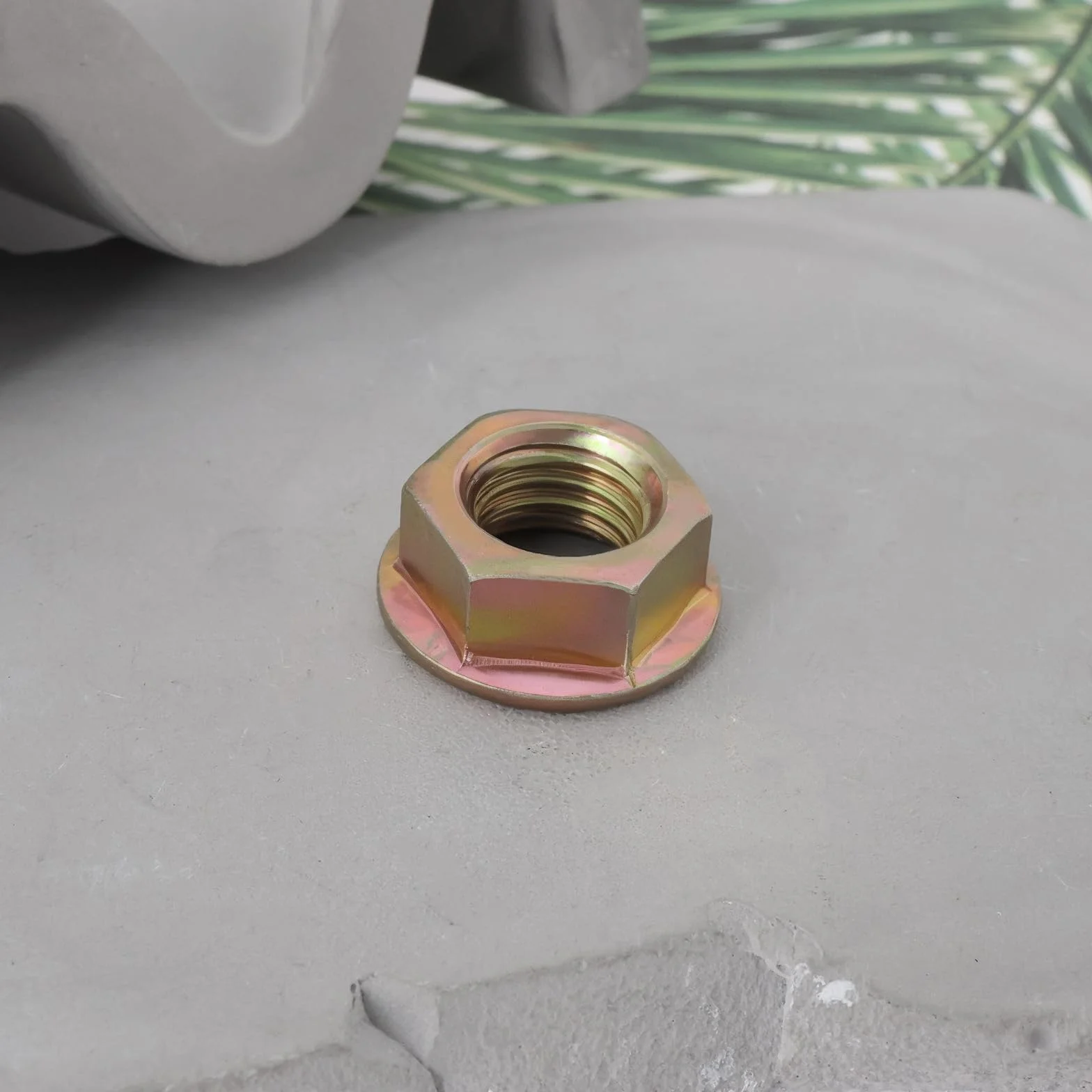 SG Store 5pcs M12x1.5 Fine Thread Flange Hex Nut Coated with Color Zinc with Diameter of 22mm and Bottom Diameter of 18mm Used for Motorcycle Sprockets