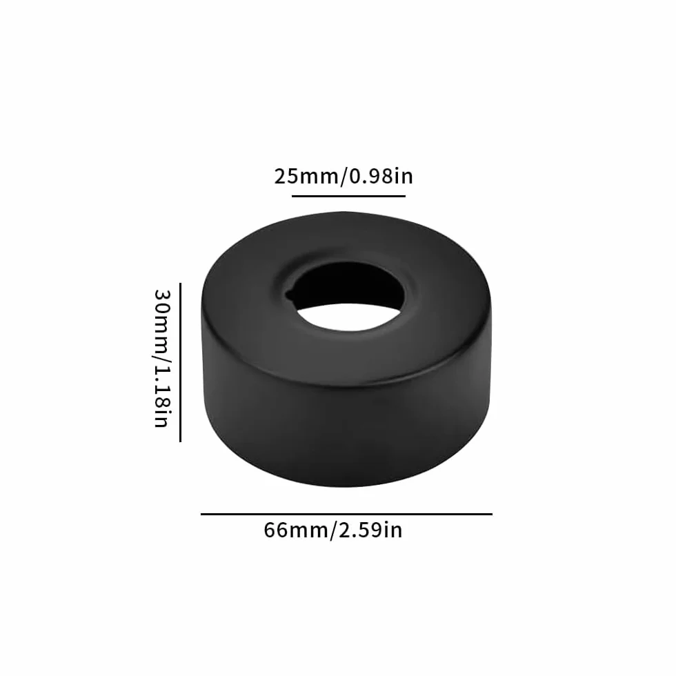 4 szt. Rozeta ze stali nierdzewnej, czarna rozeta, armatura prysznicowa, osłona rury grzewczej, gwintowana rozeta do baterii prysznicowych w łazience (25 mm)