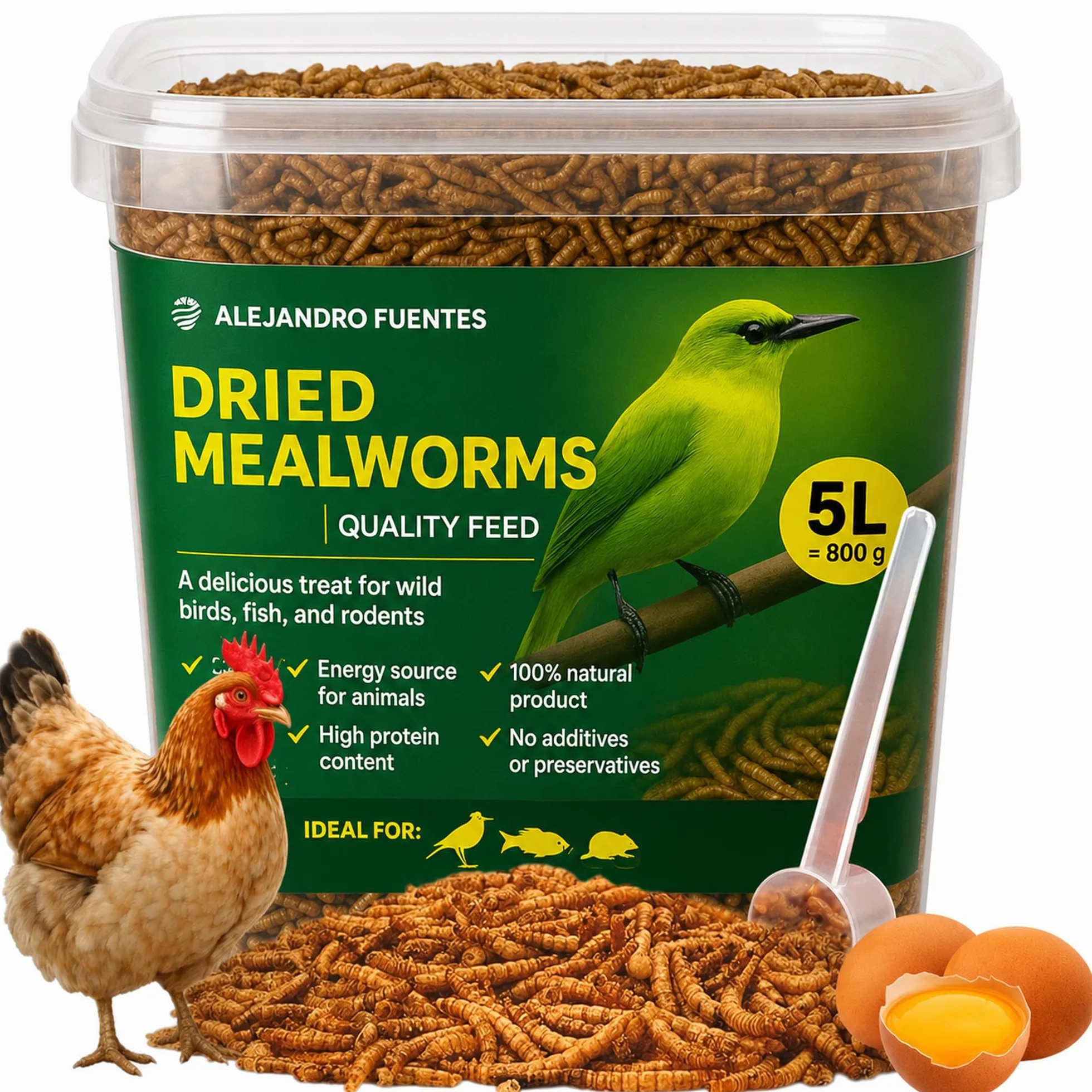 Naturalna karma dla ptaków AF-4 l suszone mączniki 600 g dla kur i ryb