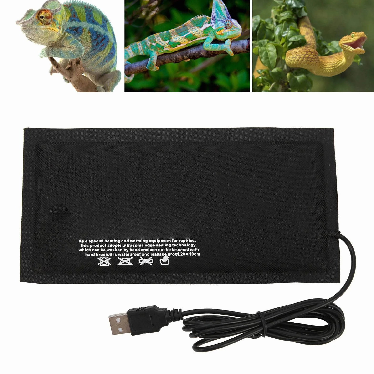 5V 2A USB Gad Podkładka grzewcza Terrarium Cieplej Mata grzewcza dla żółwi, jaszczurek, żab, węży, gadów i innych żółwi małych zwierząt(28x18cm)