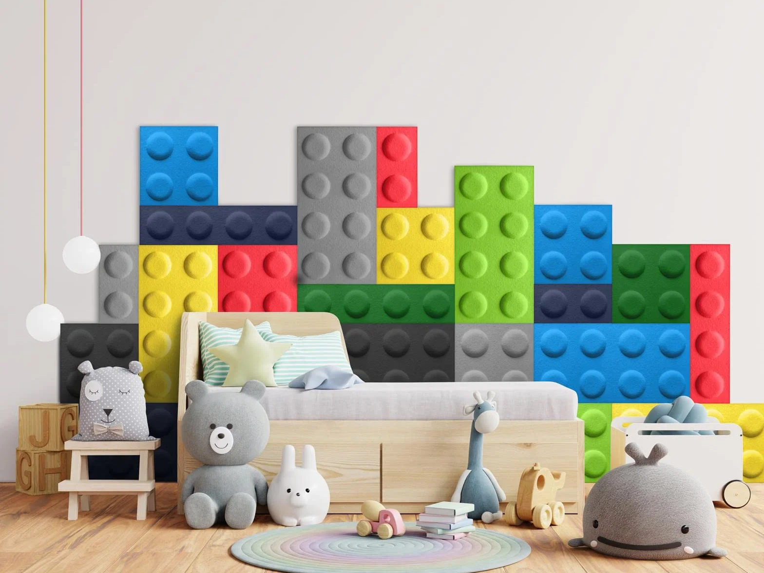 3D Panele ścienne akustyczne filcowe klocki dekoracja pokoju dziecięcego