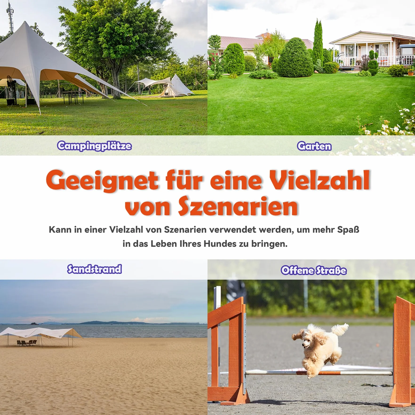 Agility zestaw płotek dla psów, pręty slalom, wyposażenie do treningu psów z 4 płotkami z regulacją wysokości, 104 x 70 x 101 cm, biały