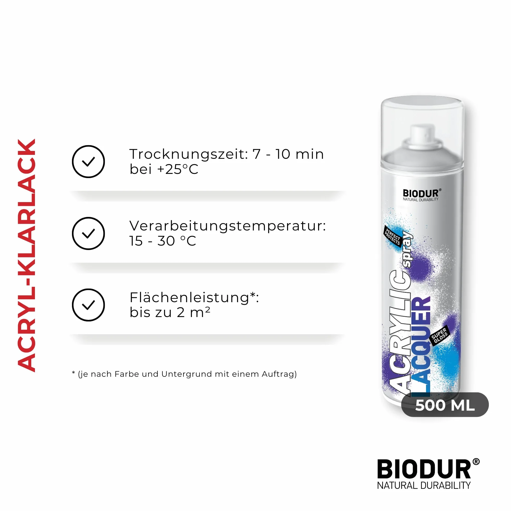 Lakier w sprayu akrylowy uniwersalny 500 ml błyszczący przezroczysty odporny na UV