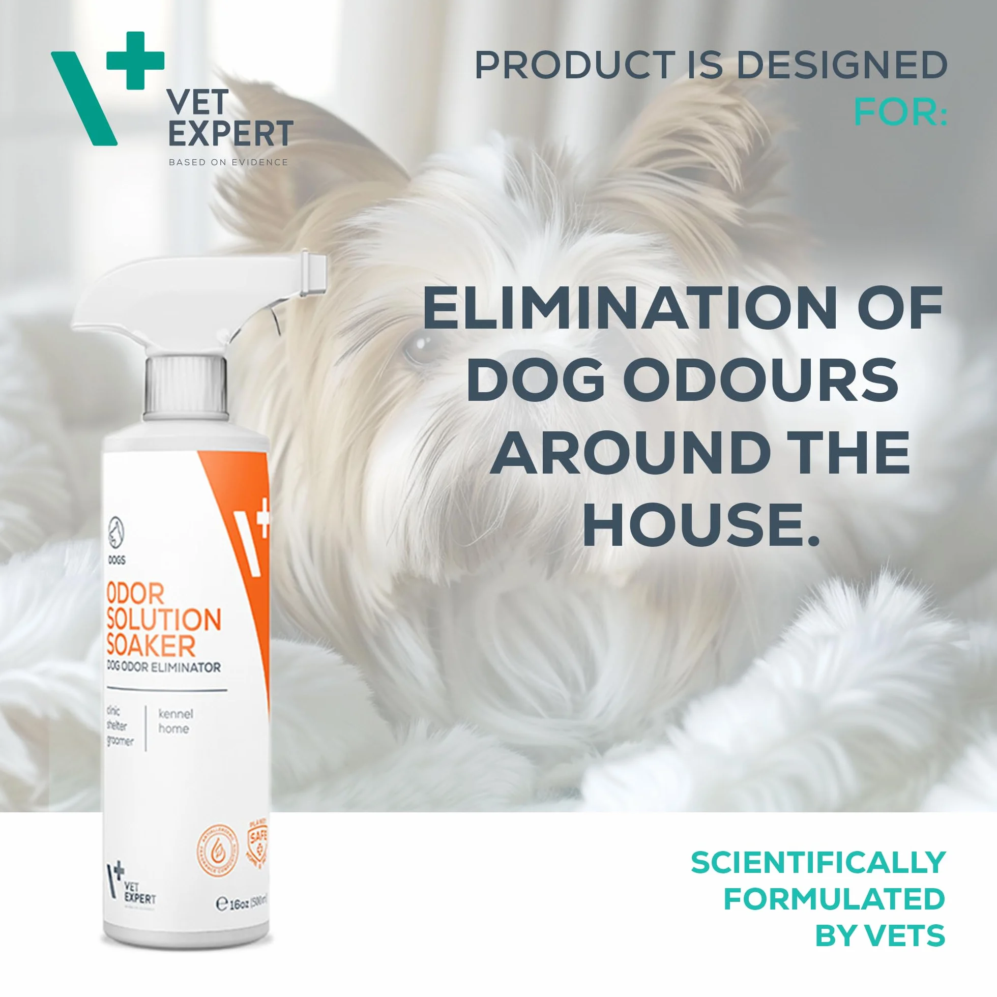 VET EXPERT DOG ODOR ELIMINATOR + TRIGGER - neutralizator zapachów psów 500 ml