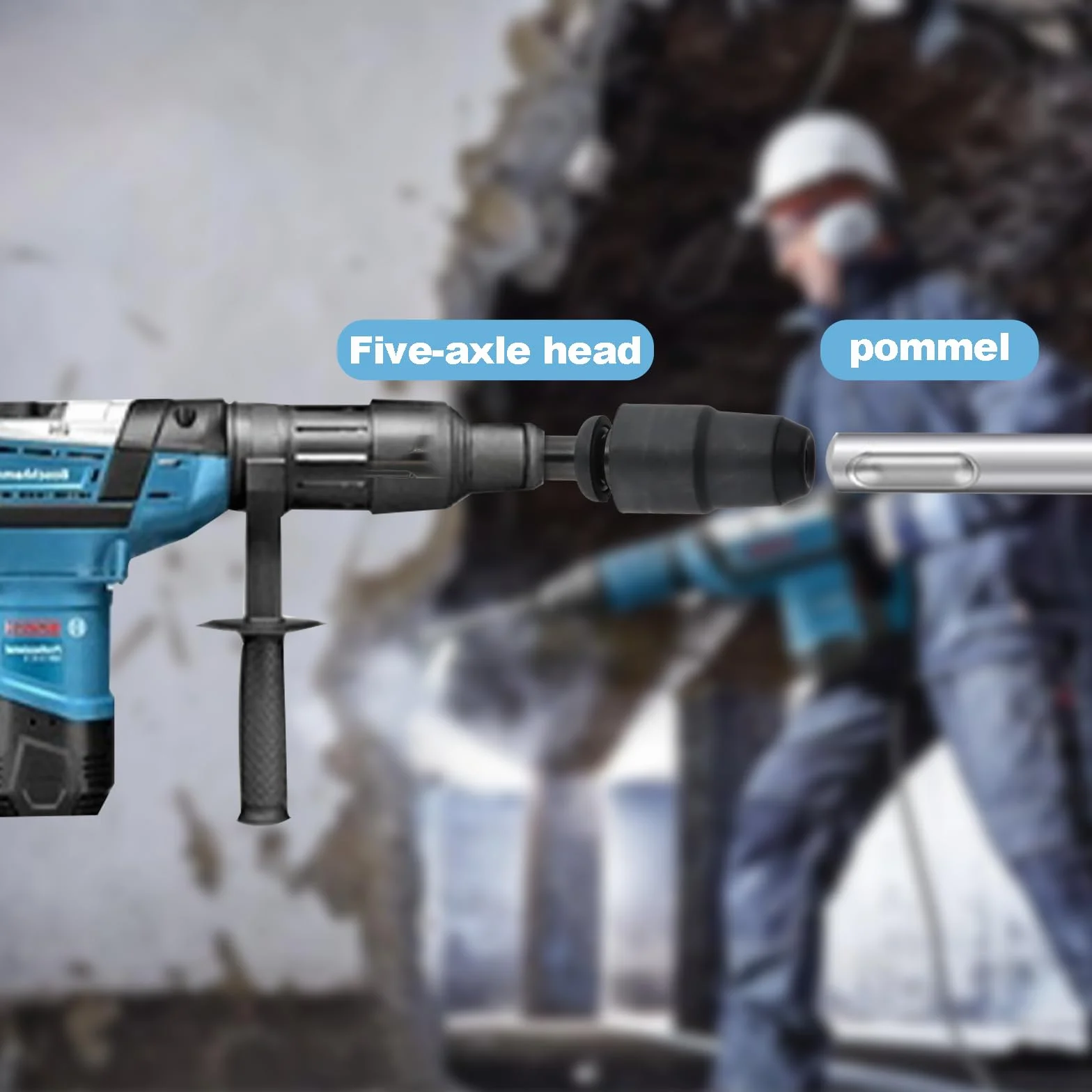 Joyan Adapter SDS Max A SDS Plus, adapter do wierteł udarowych, adapter do szybkonarzędzi wiertarskich, wiertarka udarowa do młotków młotkowych