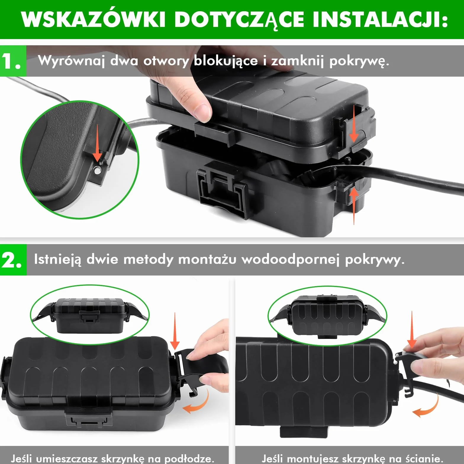 RESTMO Wodoszczelny pojemnik na kable IP55 (15 x 8,1 x 4,5 cm) - elektryczny ze zdejmowanymi osłonami, odporny na warunki atmosferyczne do przedłużaczy, gniazd ogrodowych, zegara zewnętrznego (kolor