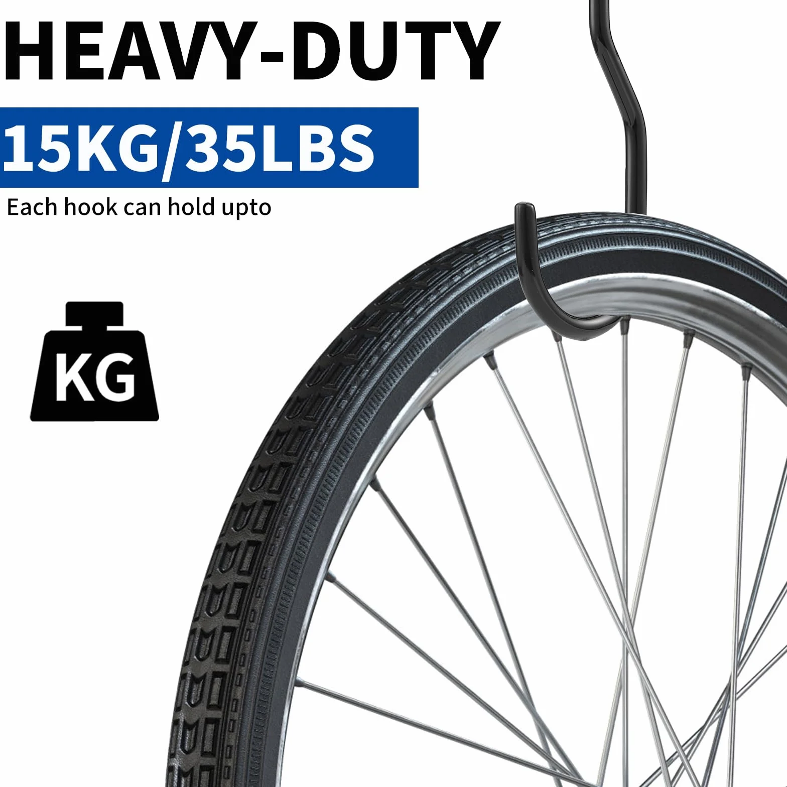 12 x hak rowerowy, ścienny uchwyt rowerowy, haczyki do przechowywania, uchwyt rowerowy odpowiedni do uniwersalnego zastosowania, do wiaty, garażu, osłona z tworzywa sztucznego do montażu