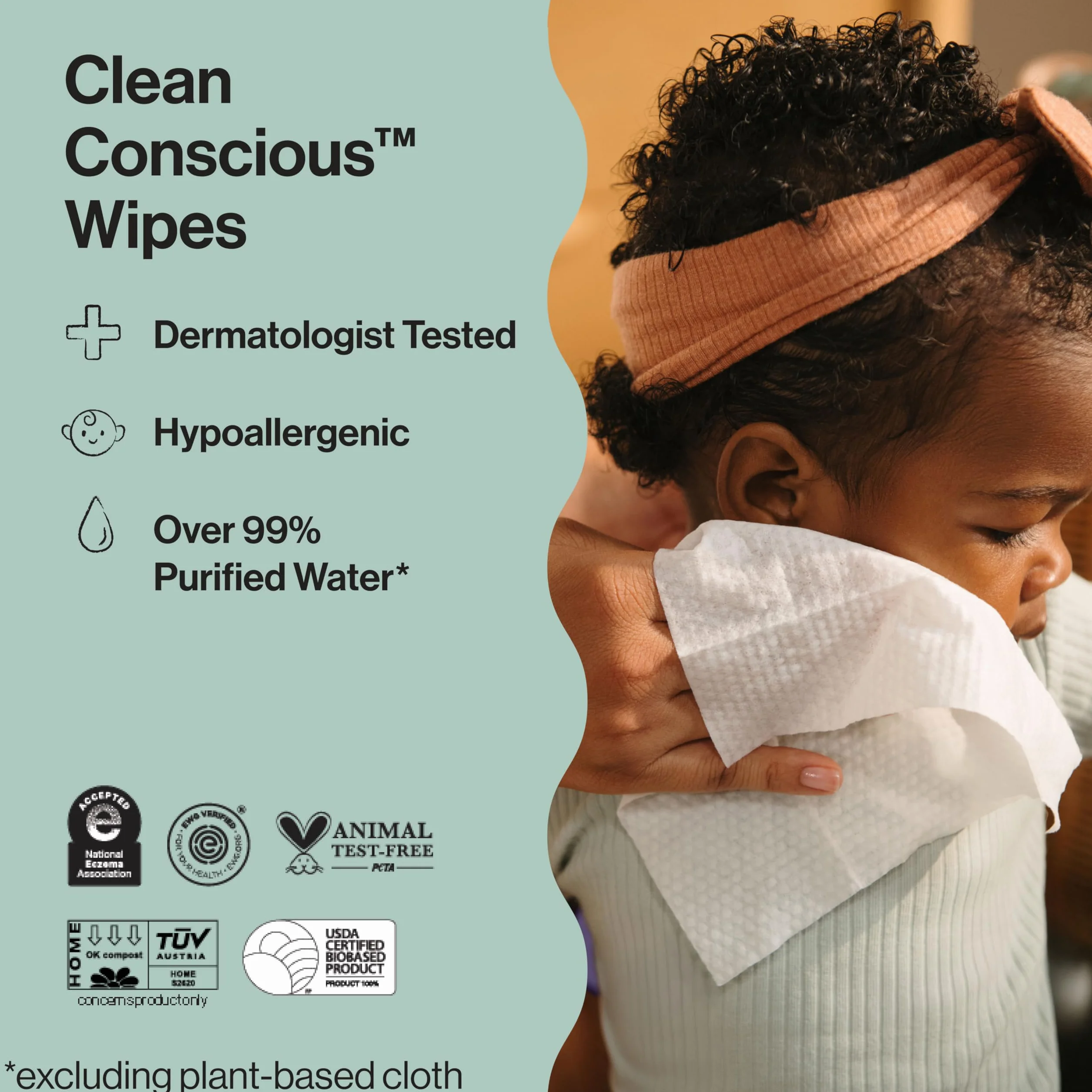 Honest Company All Natural Cloth Baby Wipes (288 Count Total) by Honest