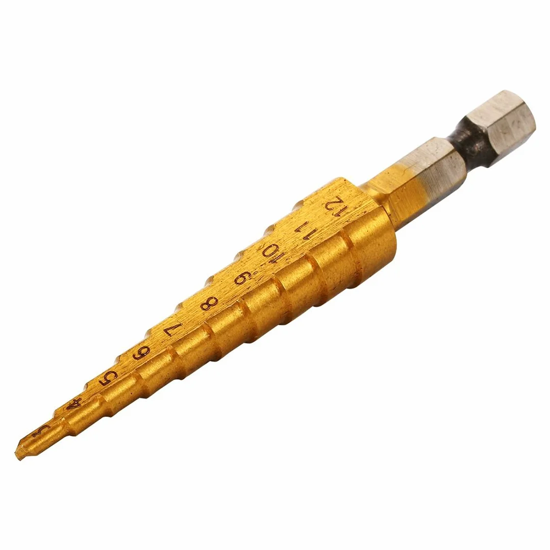 Wiertła schodowe z surowego metalu z tytanu otwory na wiertła Rozmiar 3-12Mm BI106