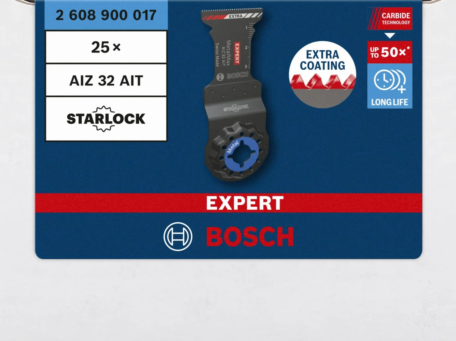 Bosch Professional 1x Brzeszczoty do cięcia wgłębnego EXPERT MetalMax AIZ 32 AIT (do Stal, Stal nierdzewna, Szerokość 32 mm, Akcesoria Narzędzie wielofunkcyjne)