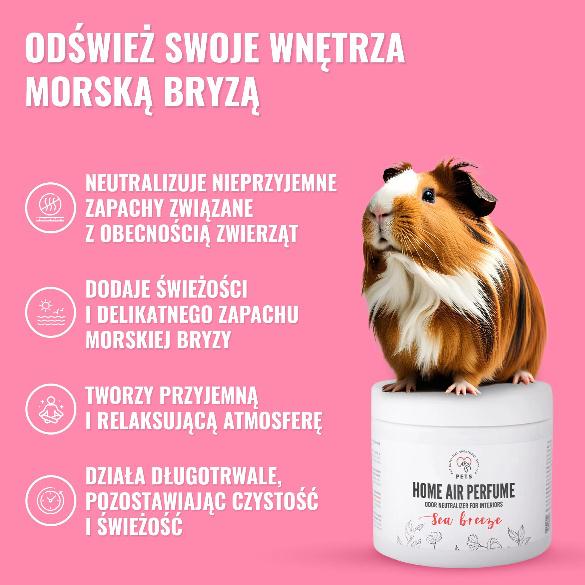 Neutralizator zapachów dla zwierząt domowych w żelu - Odswierzacz usuwający nieprzyjemne zapachy - Pozostawia świeżość morskiej bryzy - 170 g