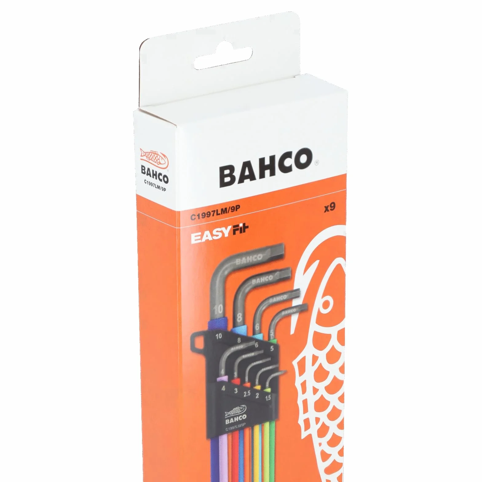 Bahco C1997LM/9P 9-częściowy metryczny długi koniec kulkowy kolorowy sześciokątny zestaw kluczy imbusowych 1,5-10 mm