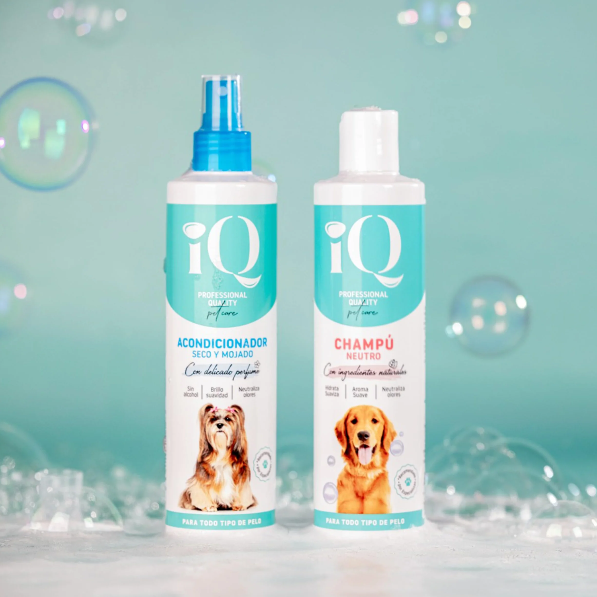 iQ Pet Care - iQ Neutralny szampon dla zwierząt domowych - Szampon dla psów i kotów - Szampon nawilżający, miękkość i świeżość w jednym produkcie - Pełna pielęgnacja futra i skóry - 300 ml