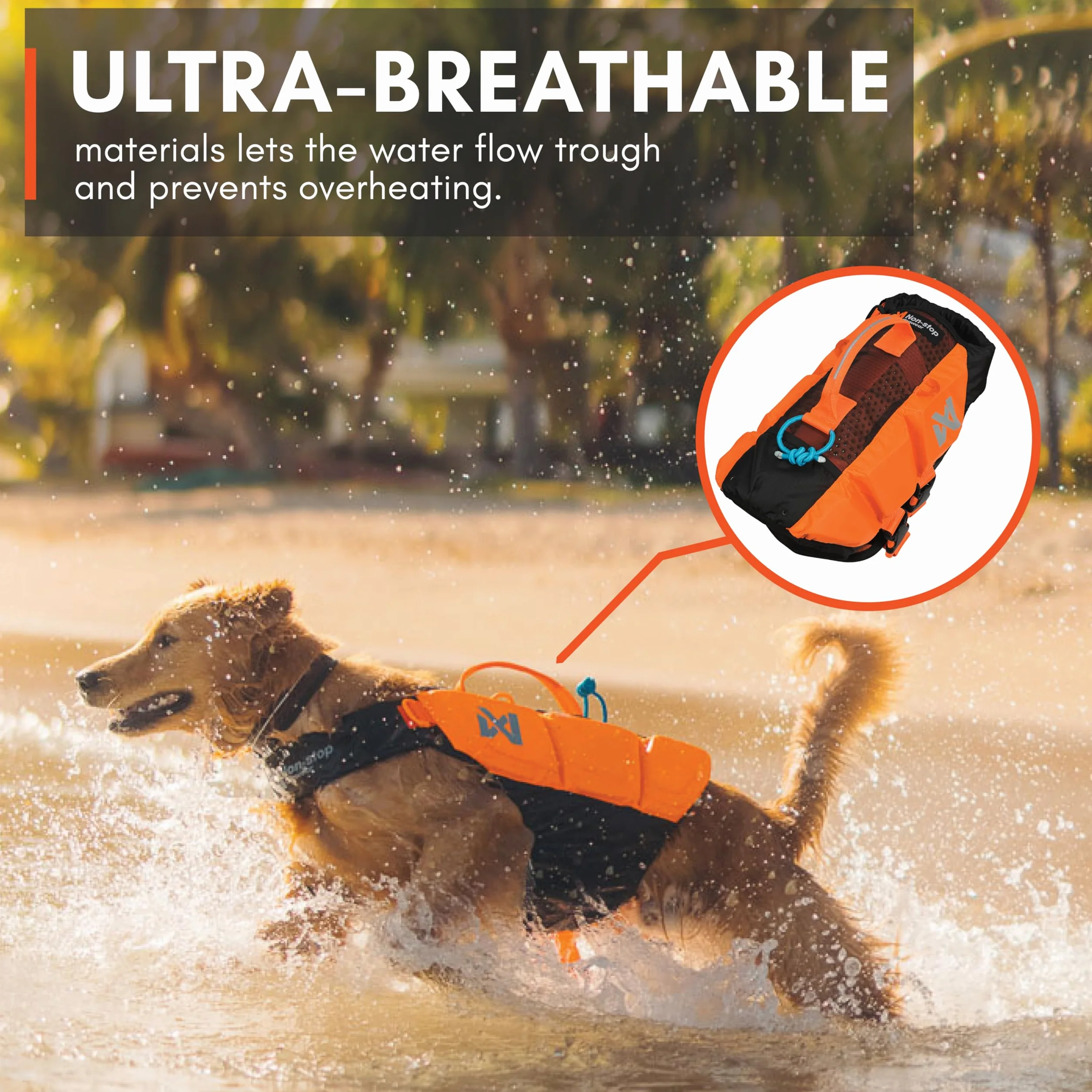 Non-stop Dogwear Kamizelka ratunkowa Protector (czarny/pomarańczowy, 2)