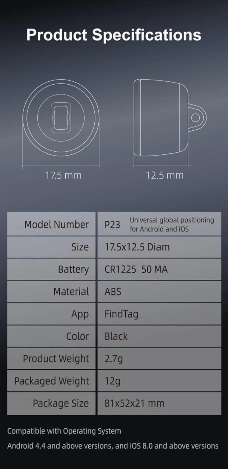 Mini tracker GPS dla kota - globalne śledzenie - bez dodatkowych kosztów - kompatybilny z systemami iOS i Android - dla każdego naszyjnika - inteligentna lokalizacja