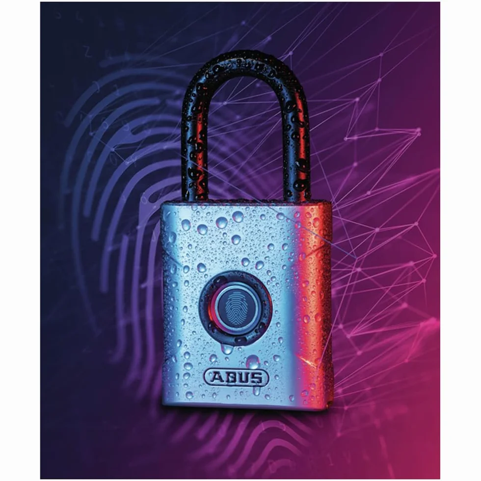 ABUS Touch 57/50 zamek na czytnik linii papilarnych bezkluczykowa, odporna na warunki atmosferyczne k?ódka IP66 i IP68 do si?owni, biura, domu, ogrodu i wielu innych