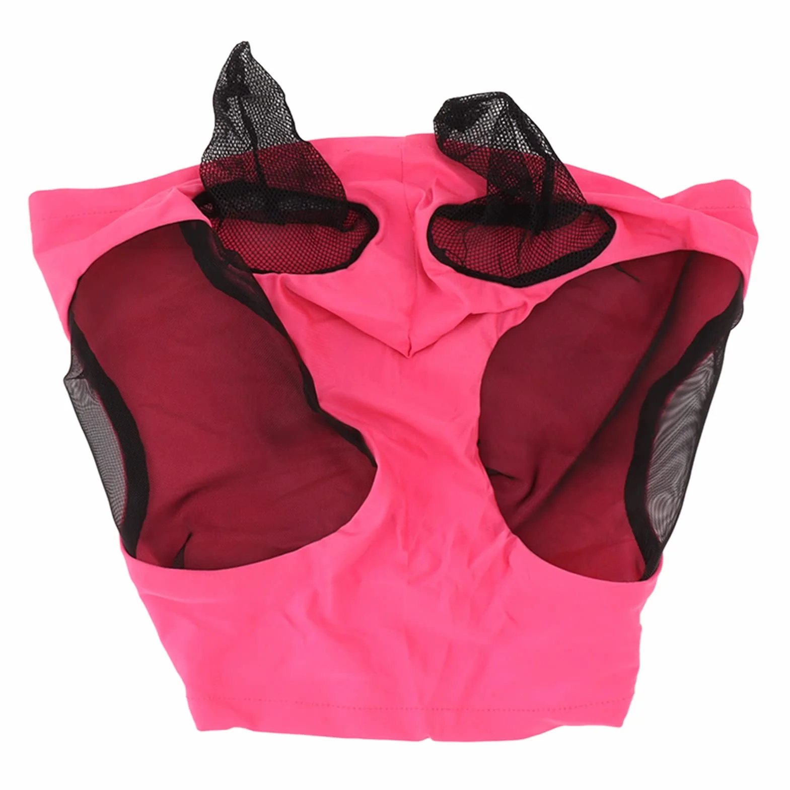 Horse Fly Mask, Elastyczna, Oddychająca Siatkowa Maska ​​dla Koni z Ochroną Uszu(Czerwona róża)