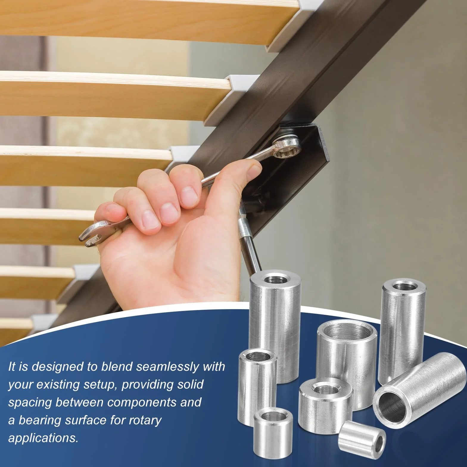 QUARKZMAN 5 sztuk podkładki dystansowe ze stali nierdzewnej, 10 mm ID x 12 mm OD x 4 mmL niegwintowany mosiężny separator ślimakowy okrągły szczelina do śrub nakrętek 3/8" lub M10