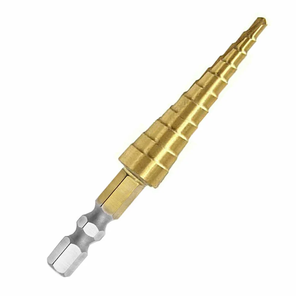 Wiertło stopniowe 3-13mm HSS z powłoką tytanową sześciokątny trzon 6,35mm do drewna, plastiku