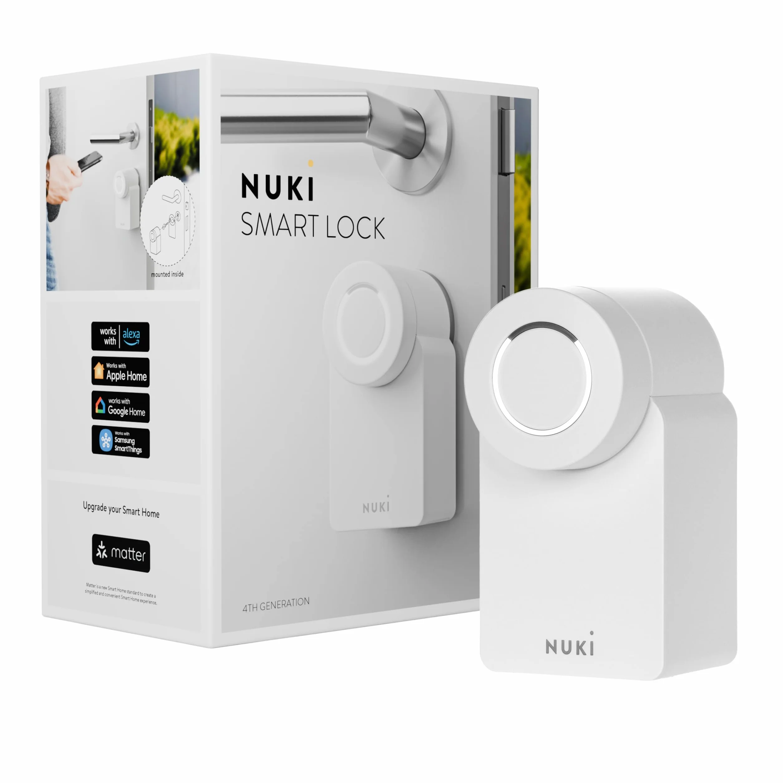 Nuki Smart Lock 3.0, Inteligentny Zamek Do Drzwi Do Bezkluczykowego Dostępu Bez Przebudowy, Doposażony W Elektroniczny Zamek Do Drzwi, Certyfikat Av-Test, Biały, 220640