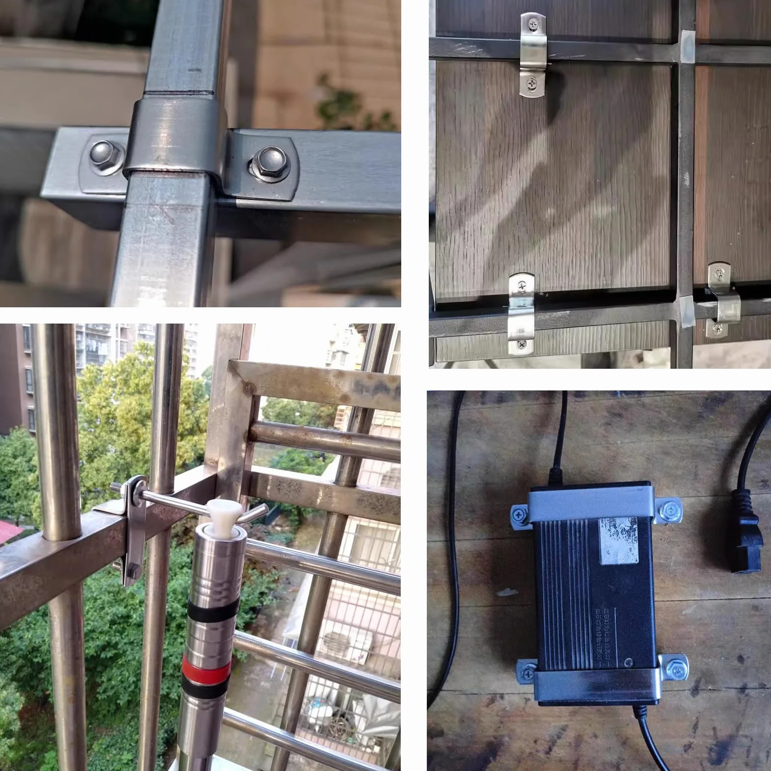 (8 sztuk) 40 x 40 mm uchwyt na wąż w kształcie litery U, kwadratowe wsporniki rurowe ze stali nierdzewnej 304, dostarczane ze śrubami samogwintującymi ze stali nierdzewnej