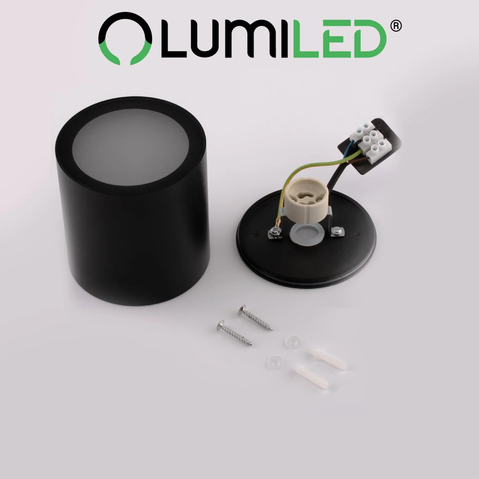 Lumiled Lampa natynkowa Spot natynkowy Nowoczesna 230V GU10 Maks.12W Lampa zewnętrzna Lampa sufitowa Oprawa sufitowa Aluminium Szkło hartowane Czarna IP54 Wodoszczelna Outdoor Zewnętrzna Ogród Lampa