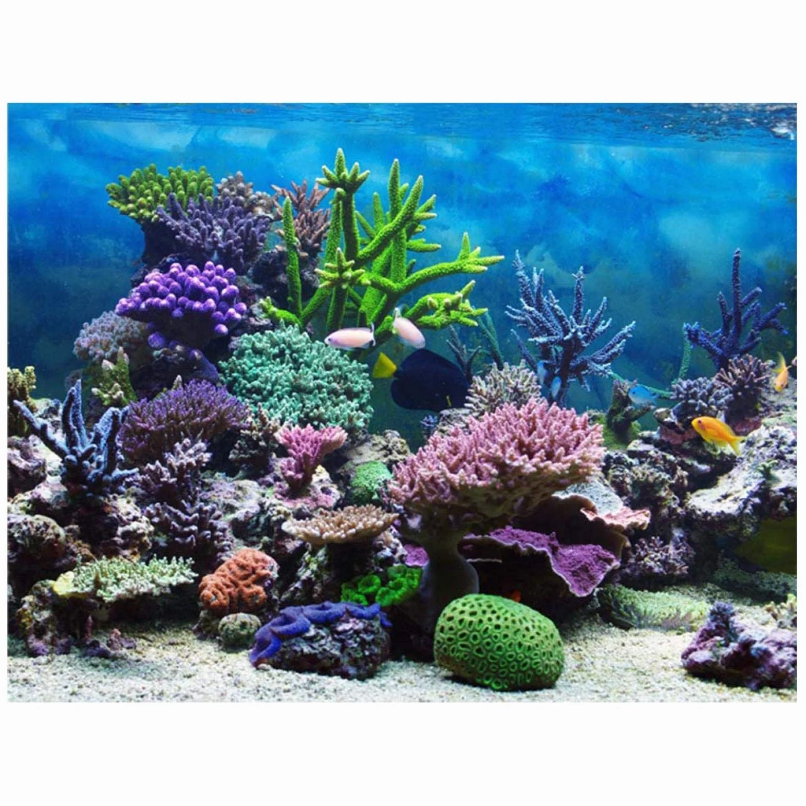 PVC tło akwarium, dekoracja zbiornik na ryby dla jeziora rzeka kolorowe dno papier obraz (61 x 30 cm)