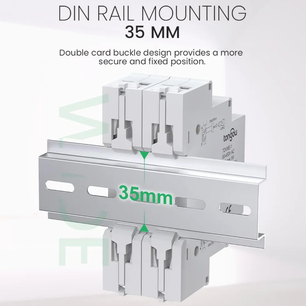 Mini modular Din Rail Mount trójfazowy miernik napięcia z cyfrowym wyświetlaczem LED – Ac 60-450 V Gauge Detektor TONGOU