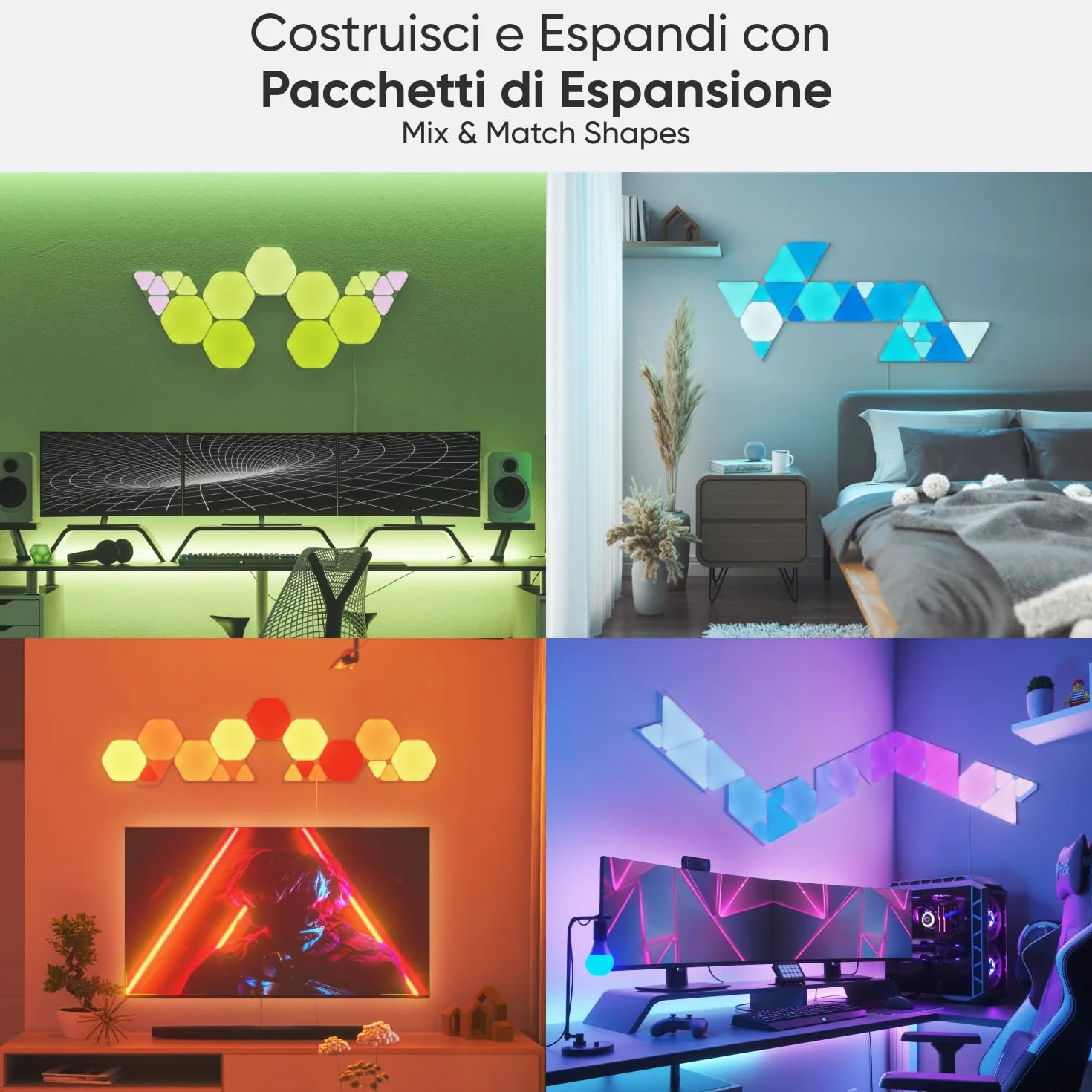 Nanoleaf Shapes Zestaw Oświetleniowy, Wielokolorowy, 9 sztuk