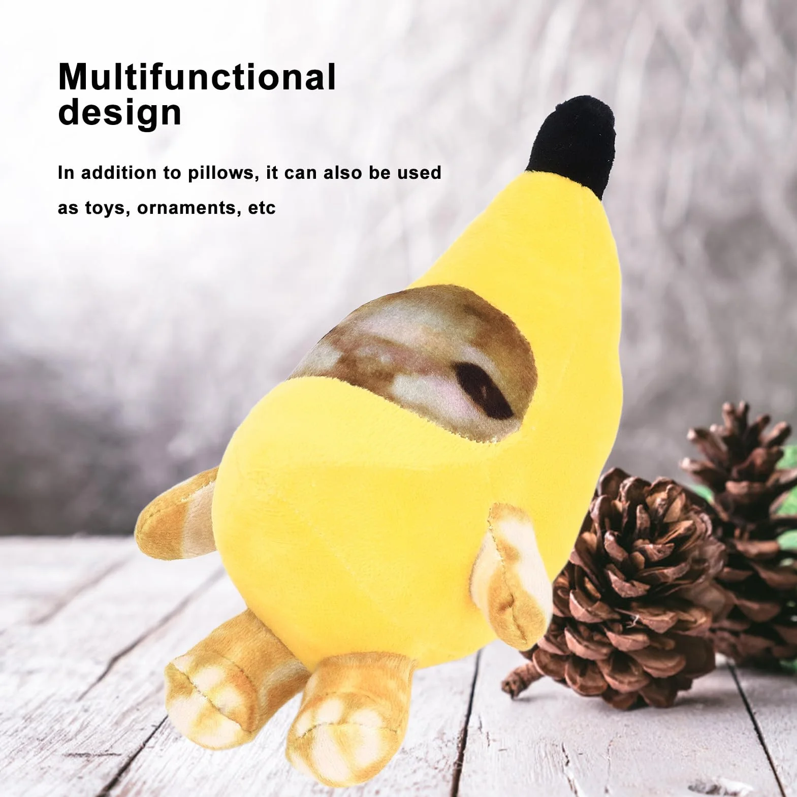 Pongnas Kot Bananowy Pluszowy Zabawka 30cm Wystrój Domu