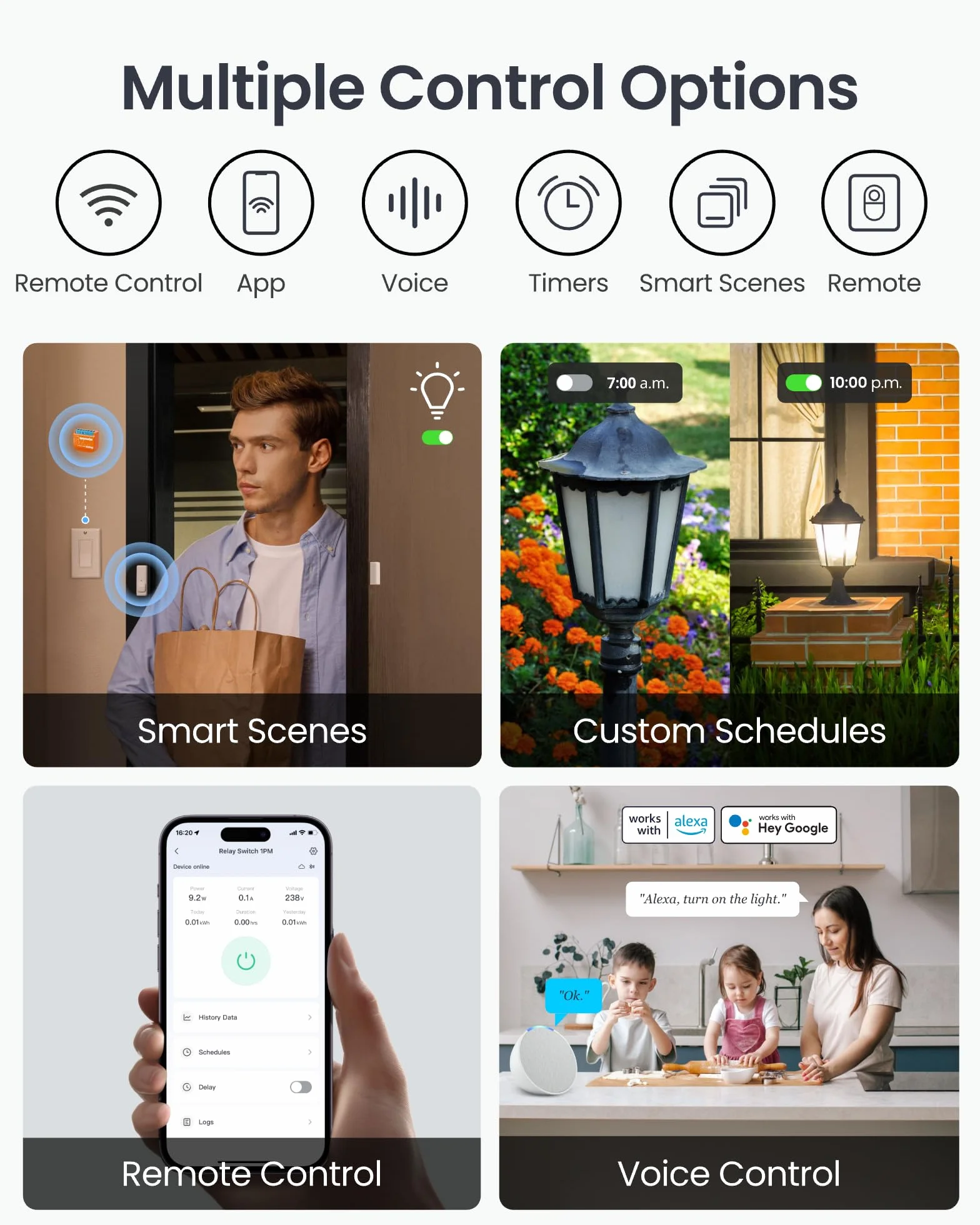 SwitchBot Matter Relais przełącznik 1PM Wi-Fi 16A kompatybilny z Alexa/Apple Home/Google Home